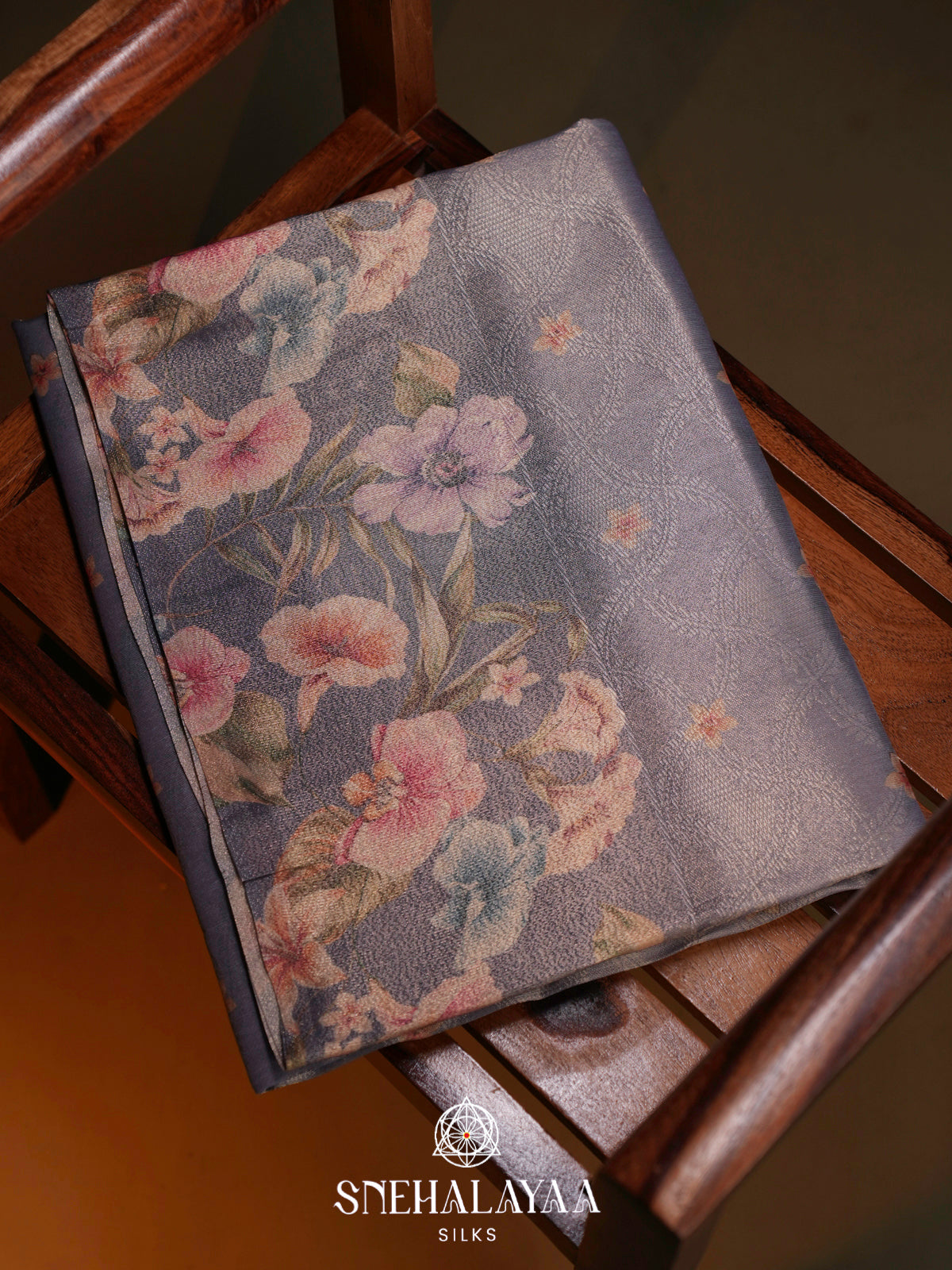 Lilac Floral Tissue Saree