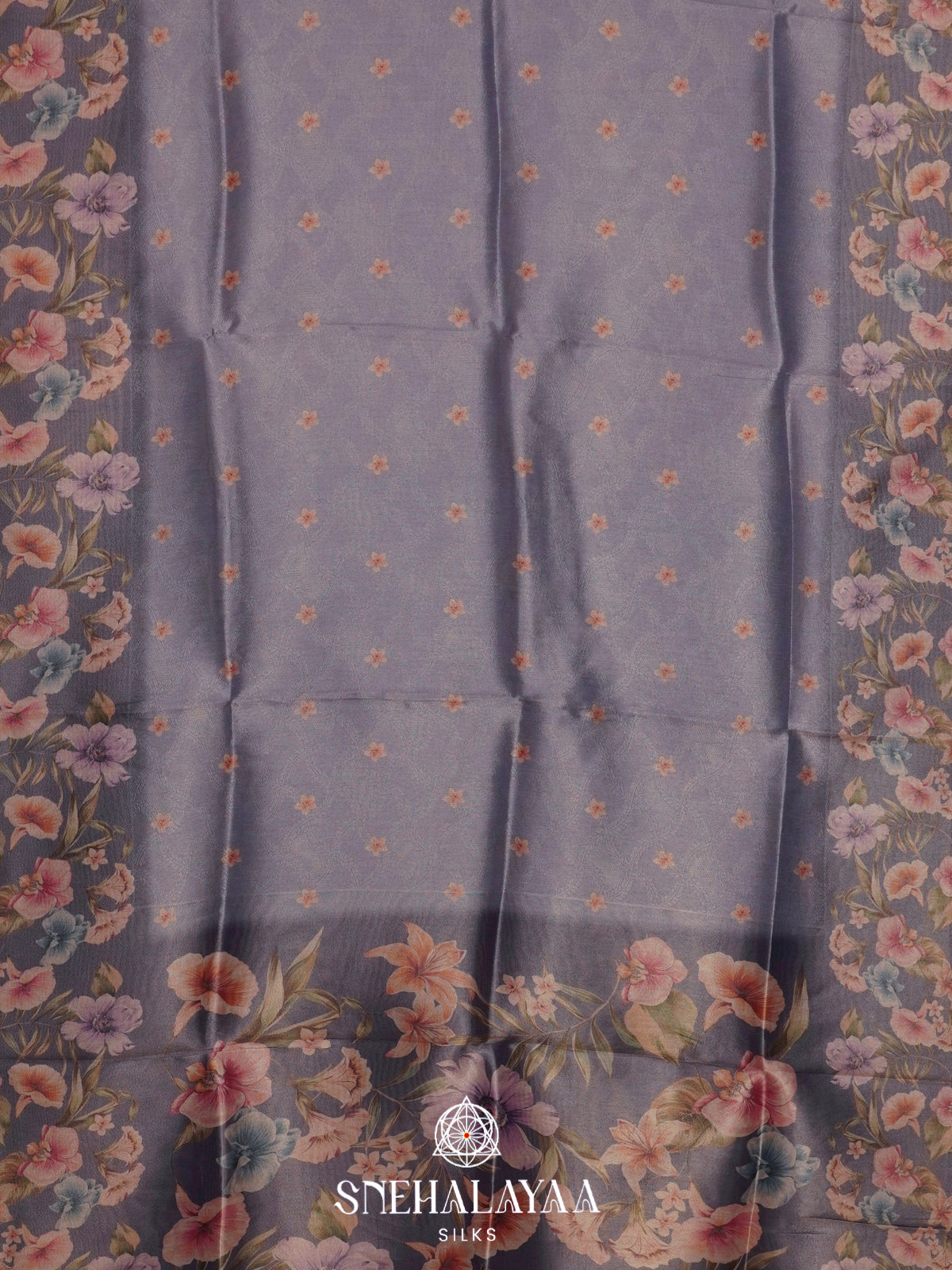 Lilac Floral Tissue Saree