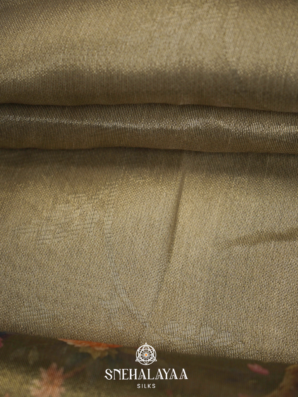 Sage Green Floral Tissue Saree