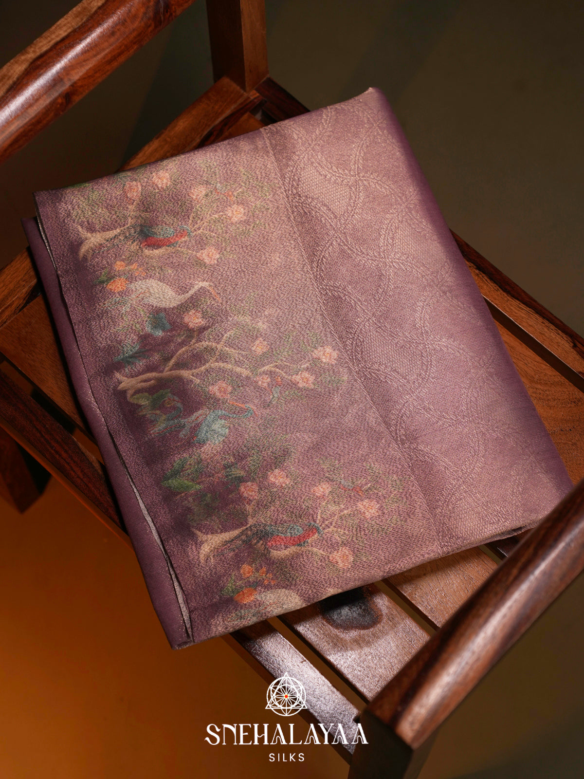 Rose Pink Floral Tissue Saree