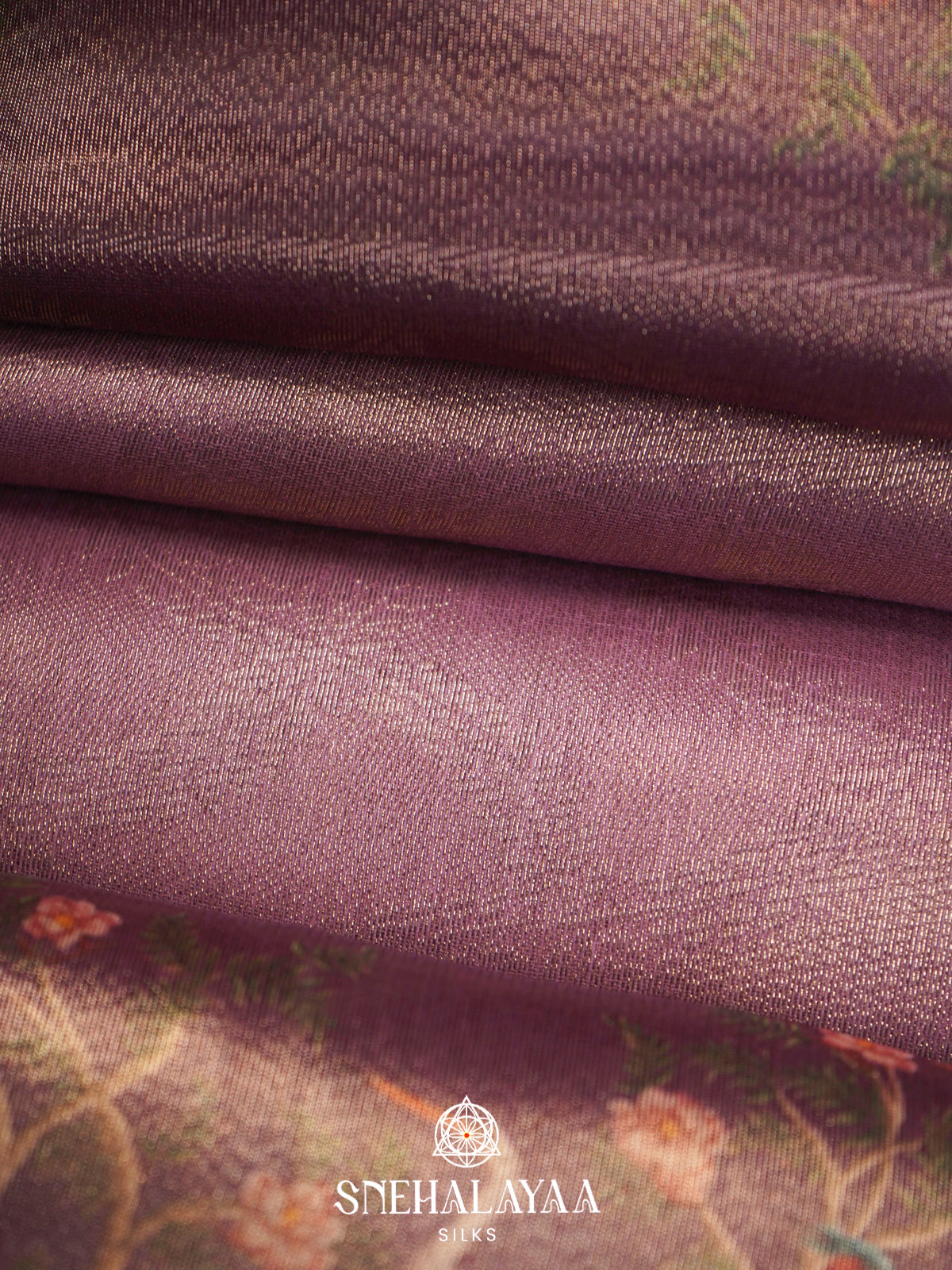 Rose Pink Floral Tissue Saree
