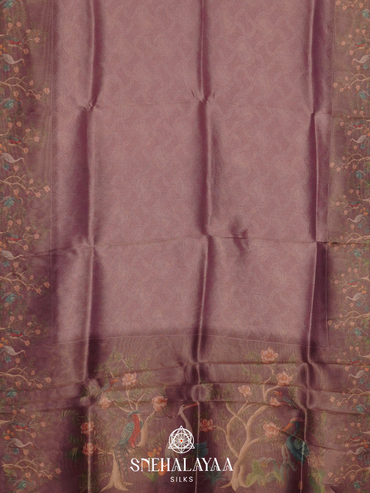 Rose Pink Floral Tissue Saree
