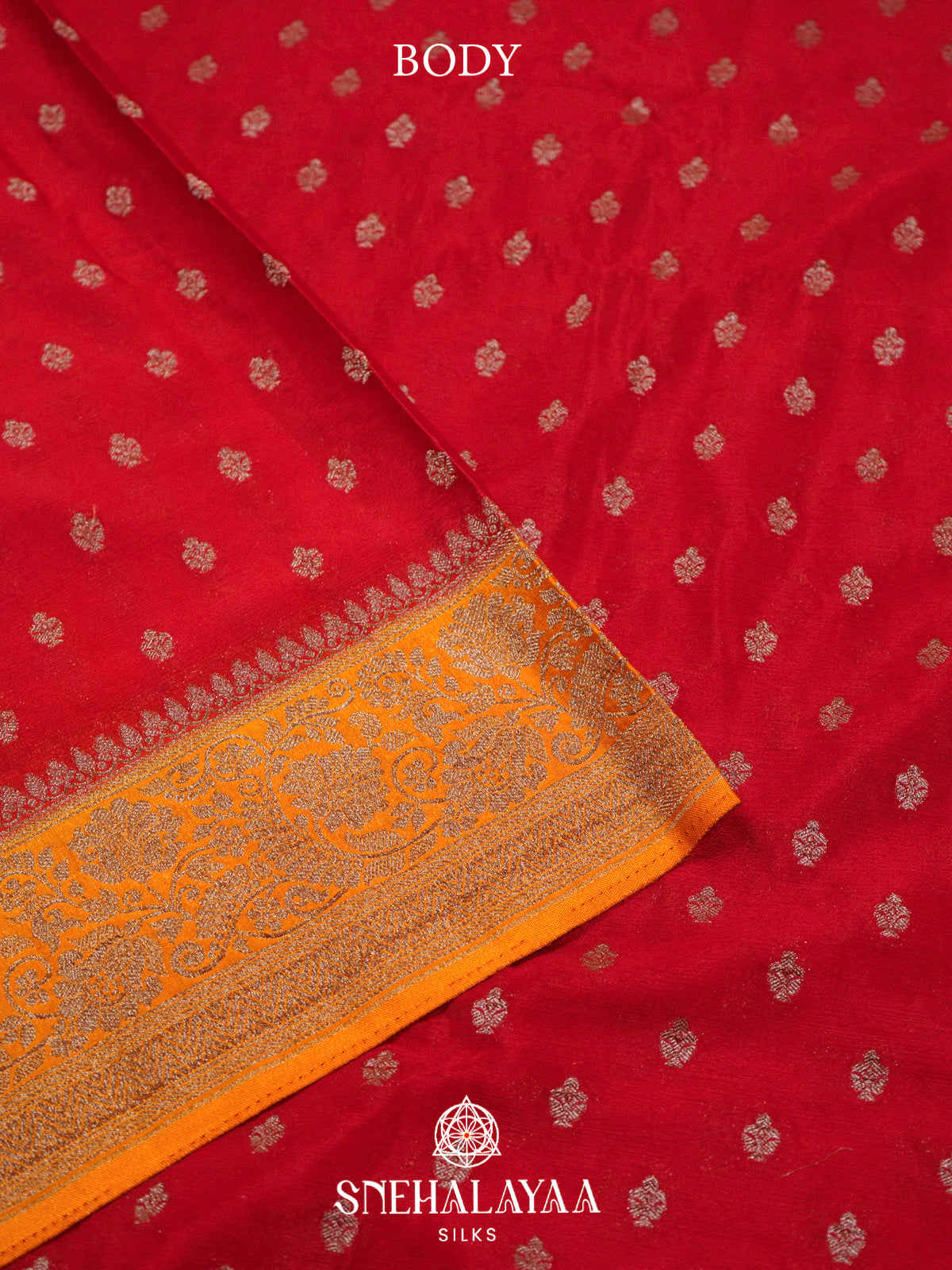 Ruby Red Banaras Saree