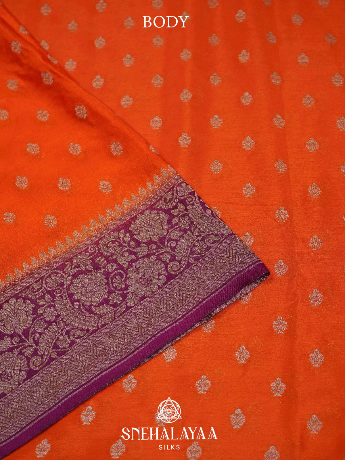 Rust Orange Banaras Saree