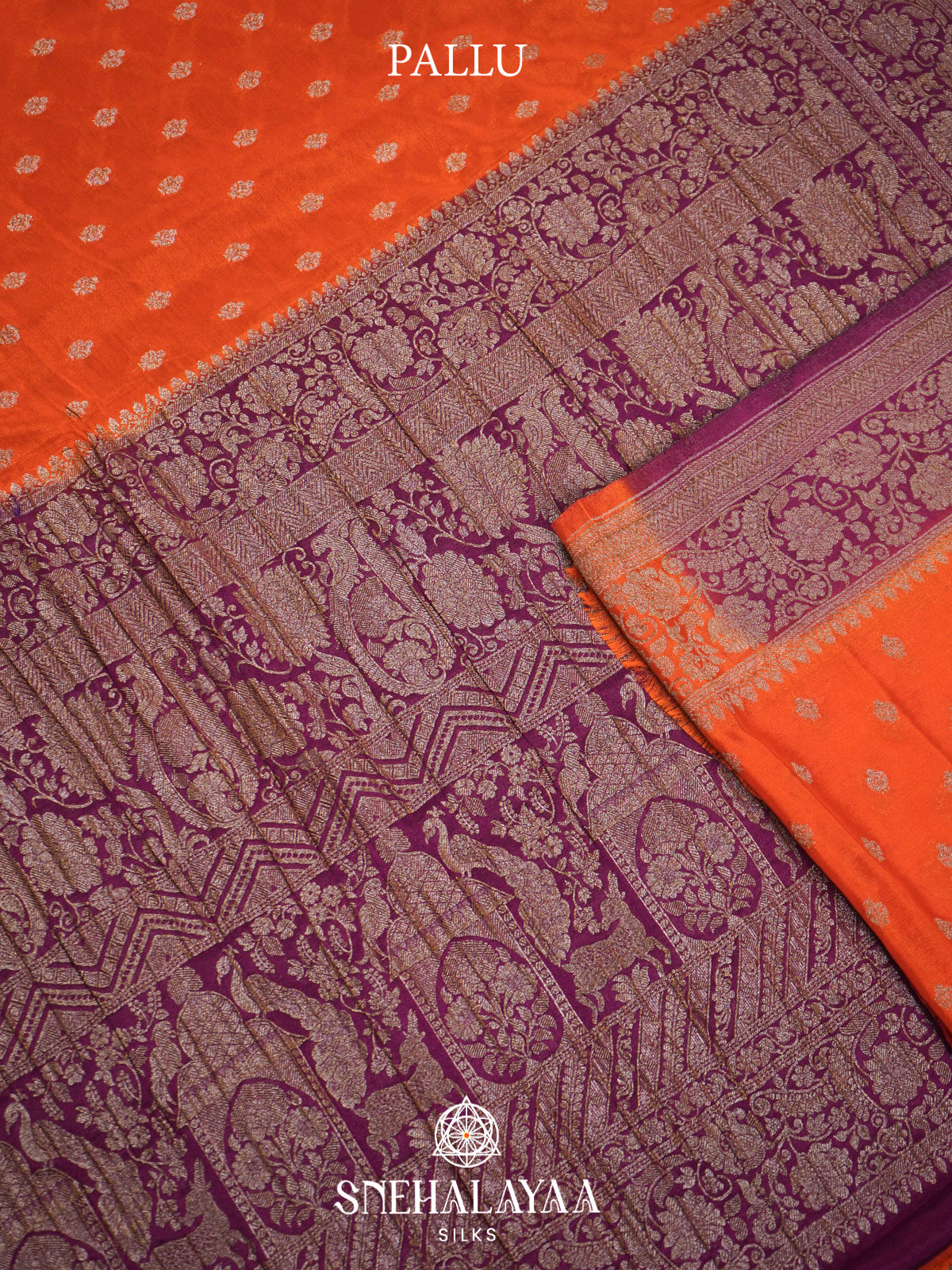 Rust Orange Banaras Saree