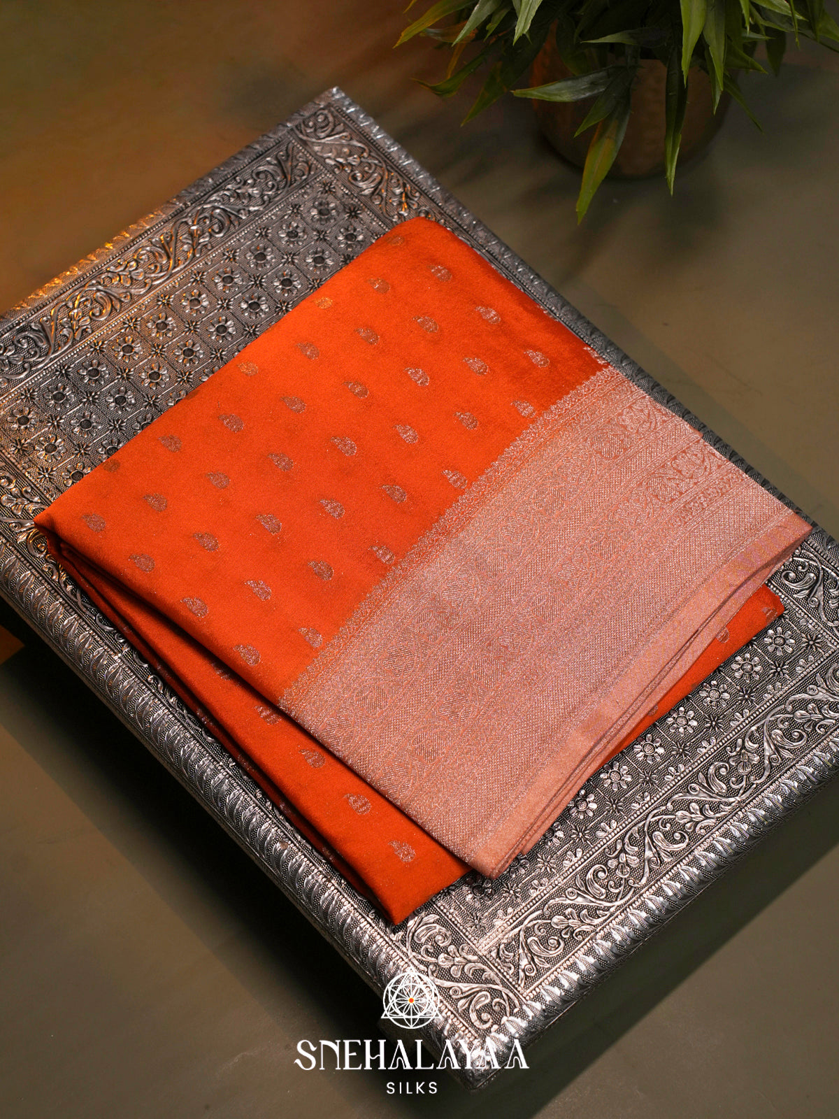 Orange Banaras Saree