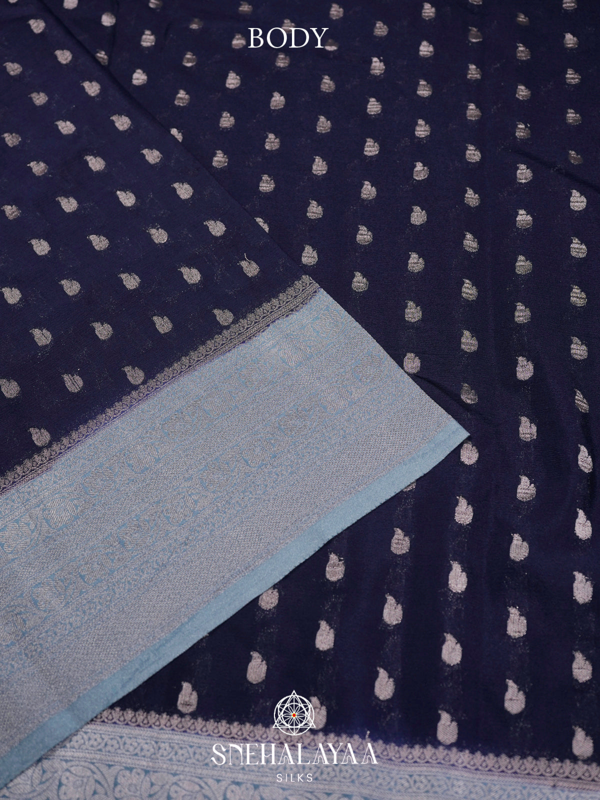 Navy Blue Banaras Saree
