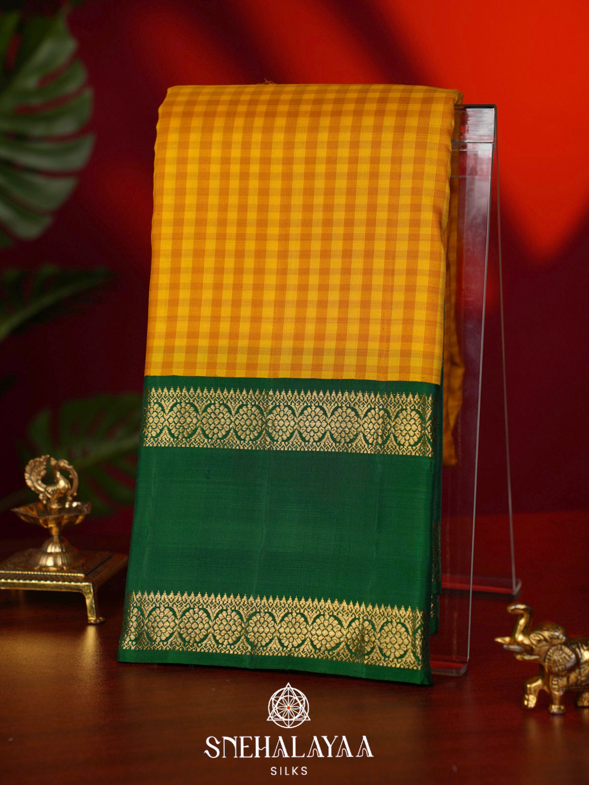 Mango Yellow Kanjivaram Silk Saree