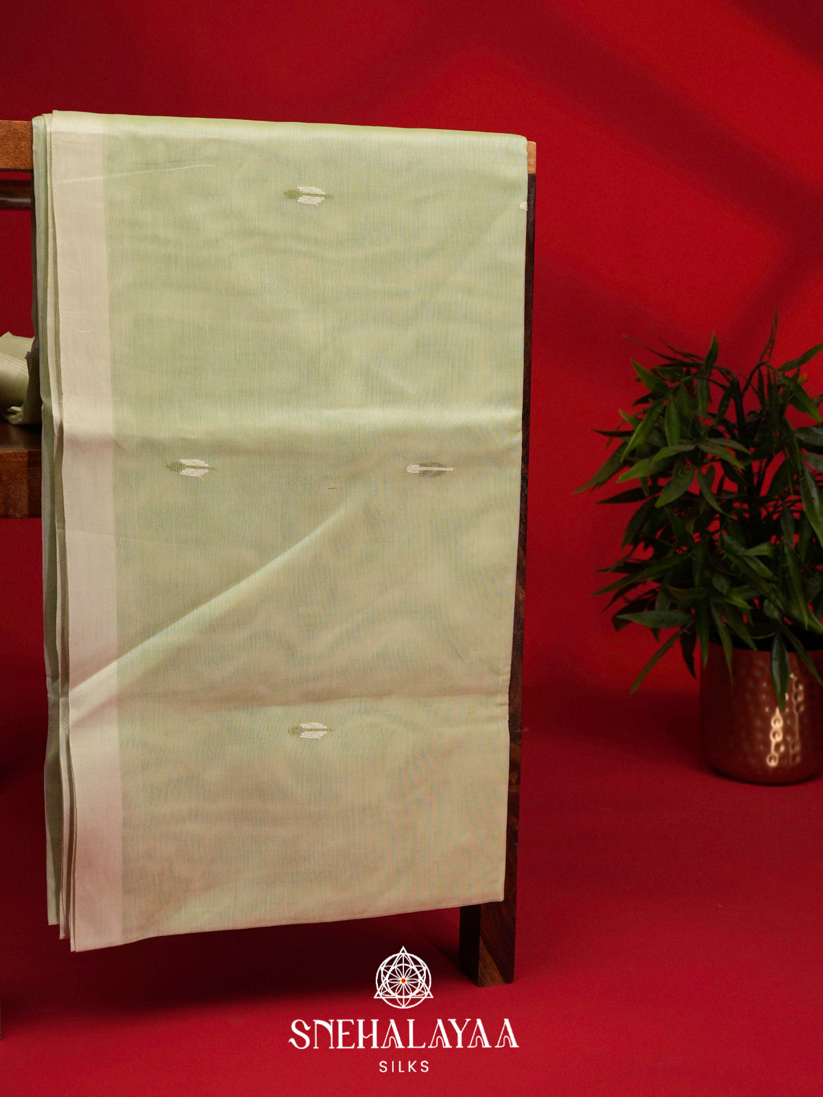 Sage Green Bengal Cotton Saree