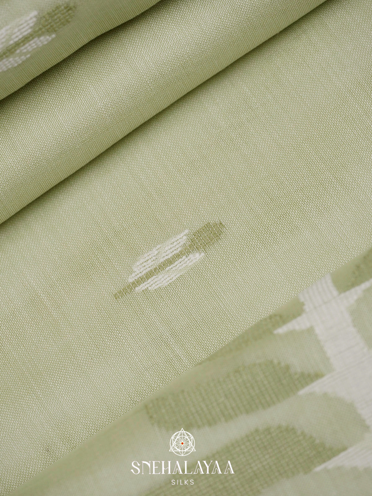 Sage Green Bengal Cotton Saree