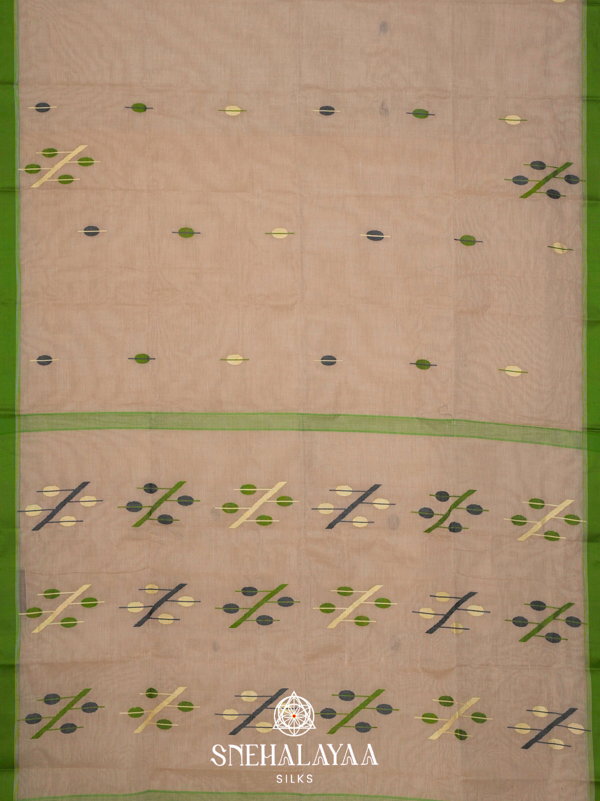 Beige Bengal Cotton Saree