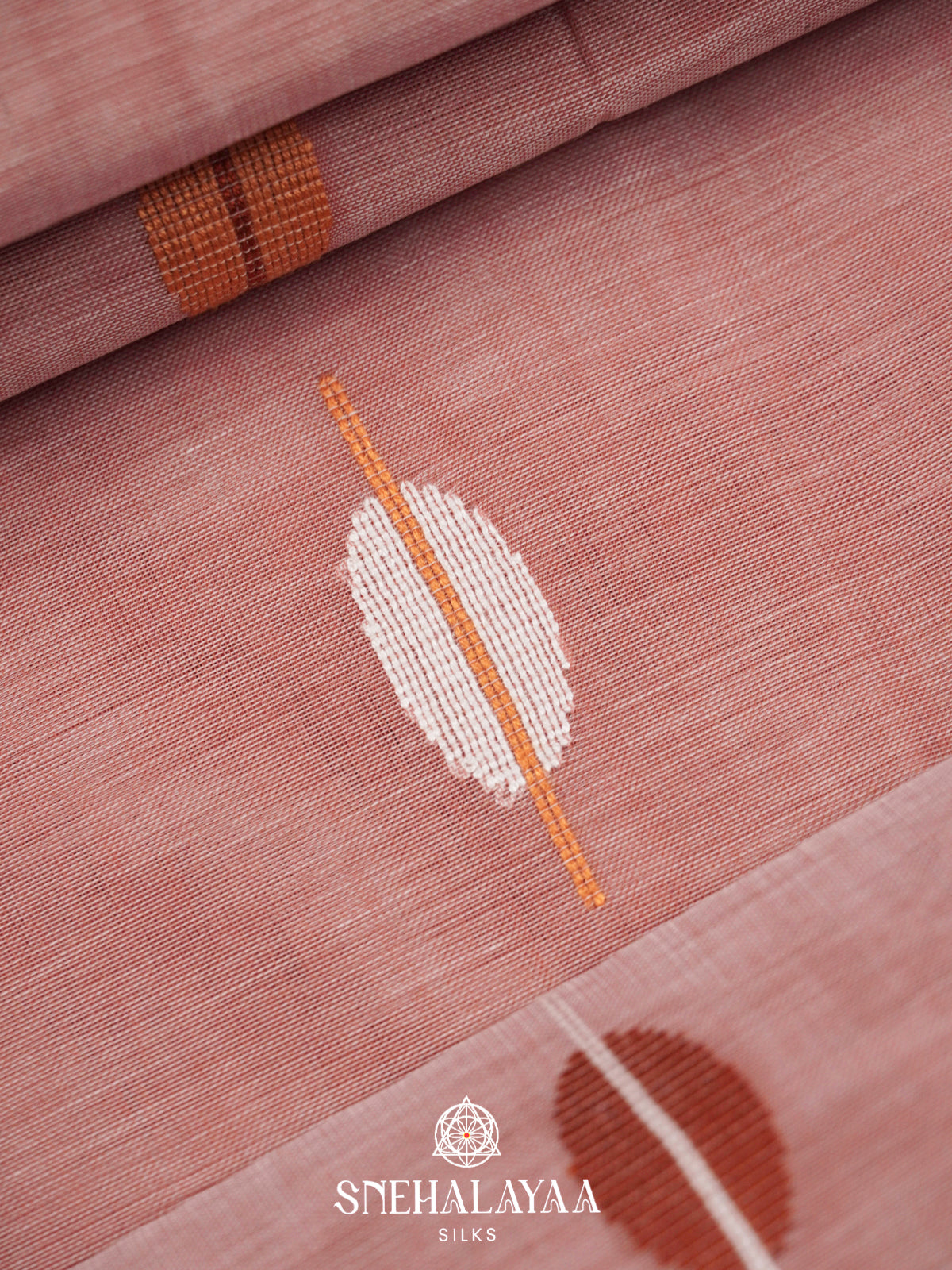 Peach Bengal Cotton Saree