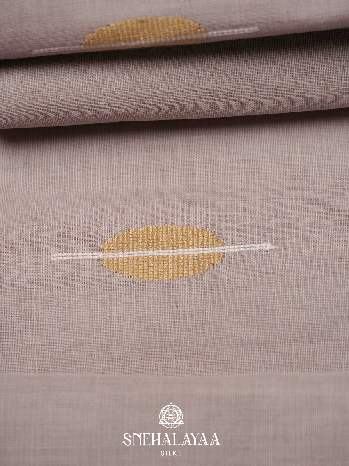 Misty Taupe Bengal Cotton Saree
