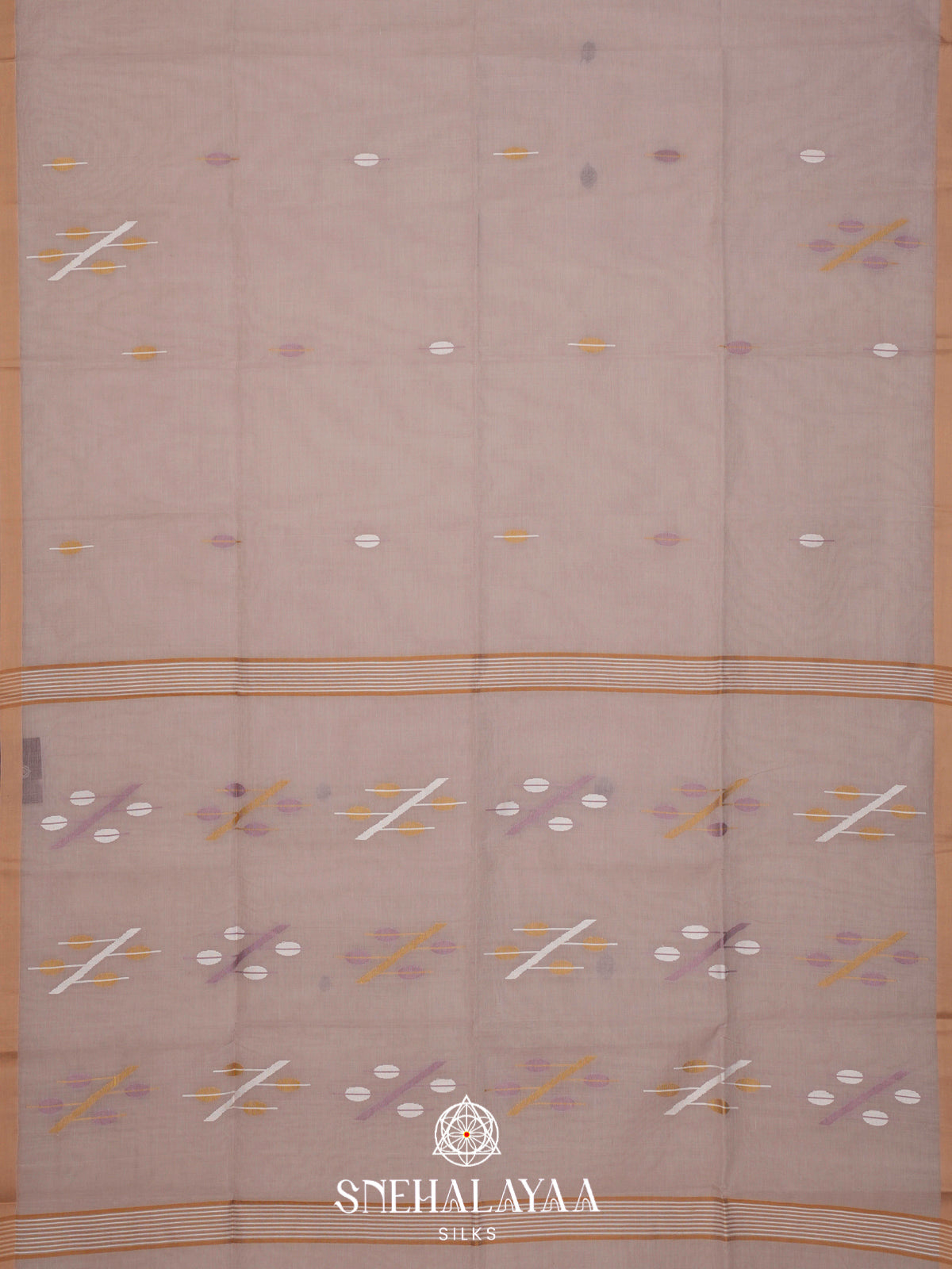 Misty Taupe Bengal Cotton Saree
