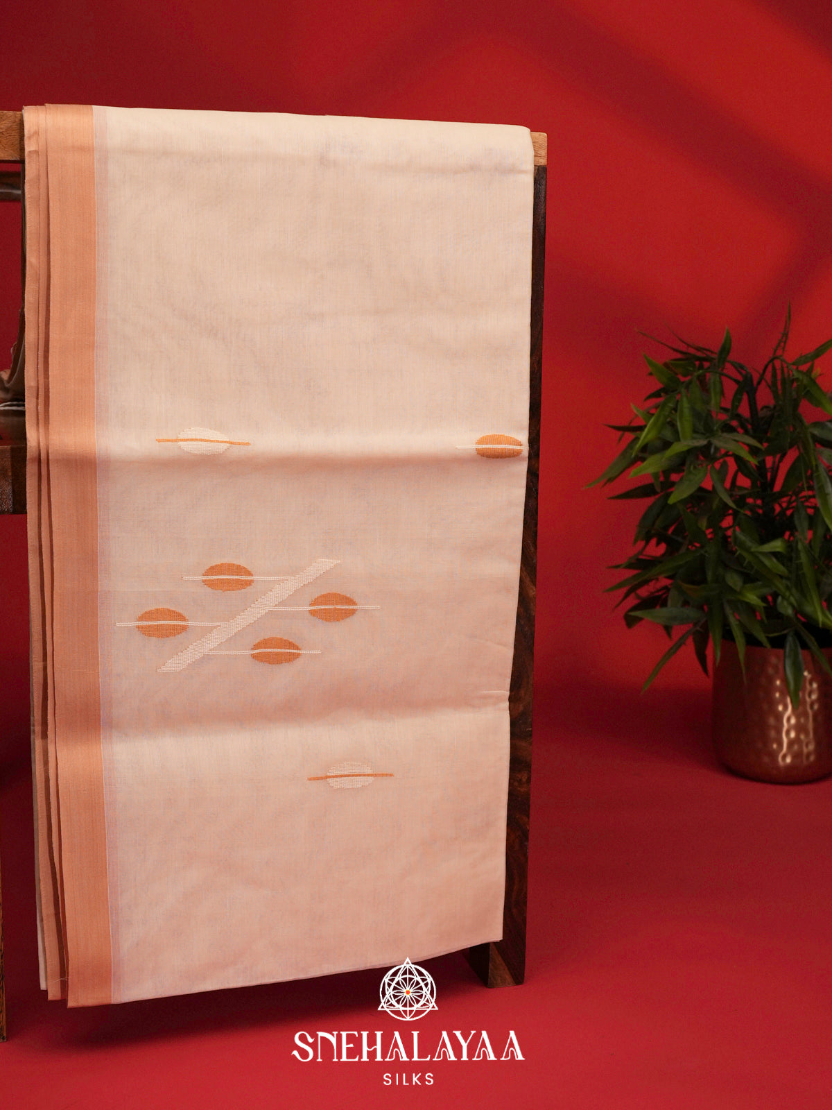 Cream Bengal Cotton Saree