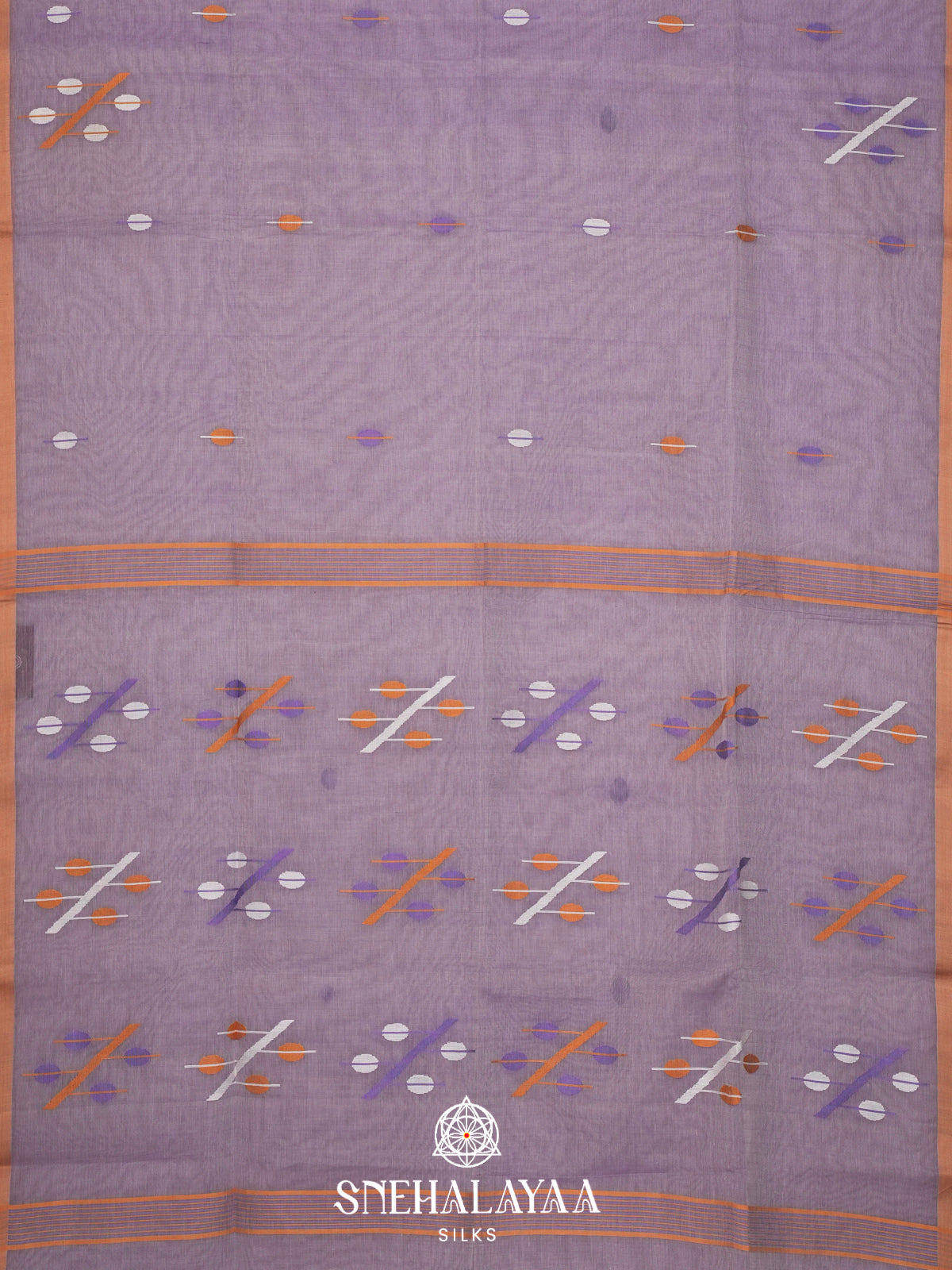 Lavender Bengal Cotton Saree