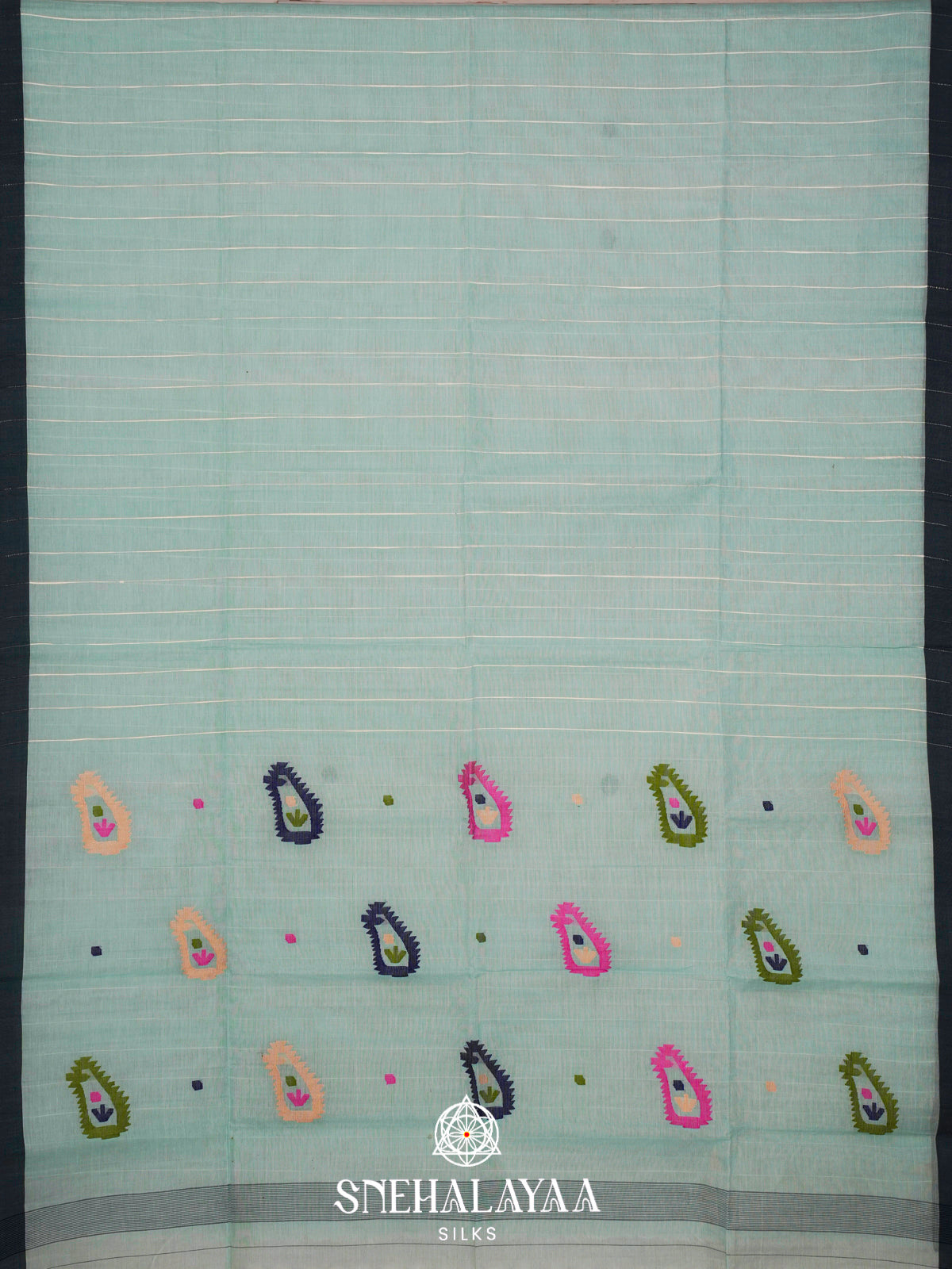 Mint Green Bengal Cotton Saree