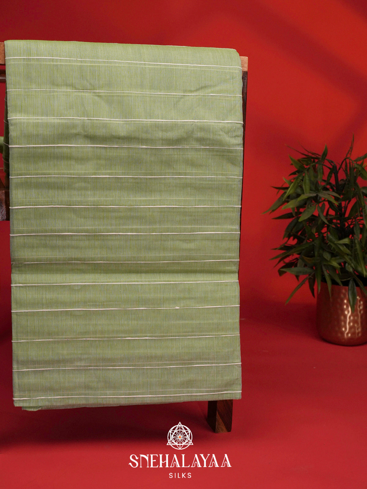 Sage Green Bengal Cotton Saree