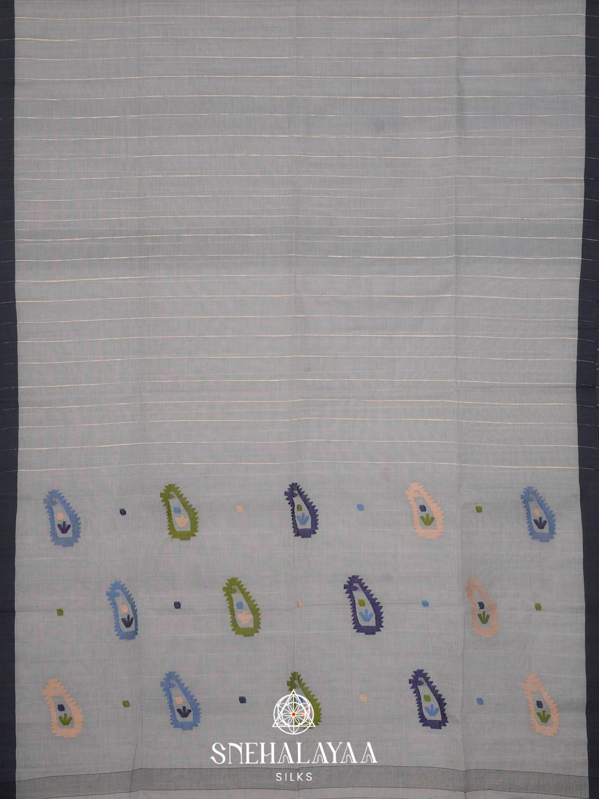 Grey Bengal Cotton Saree