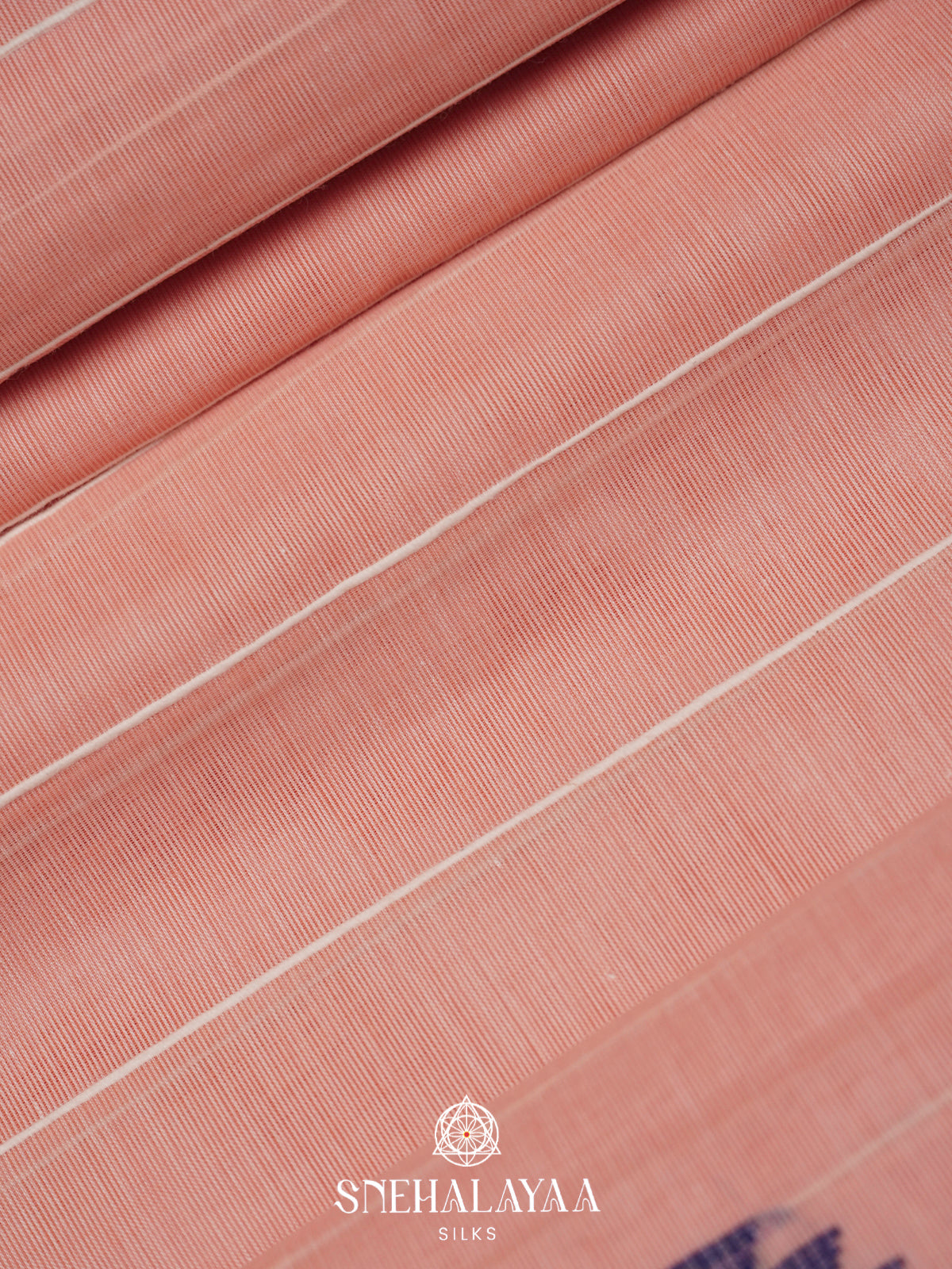 Peach Bengal Cotton Saree
