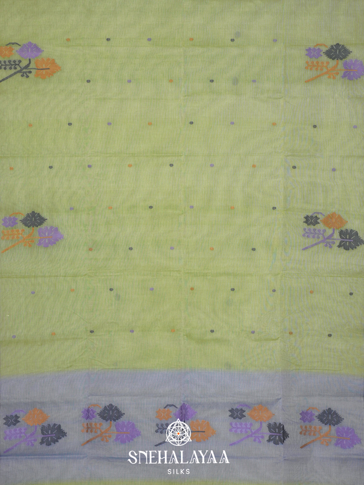 Pista Green Bengal Cotton Saree
