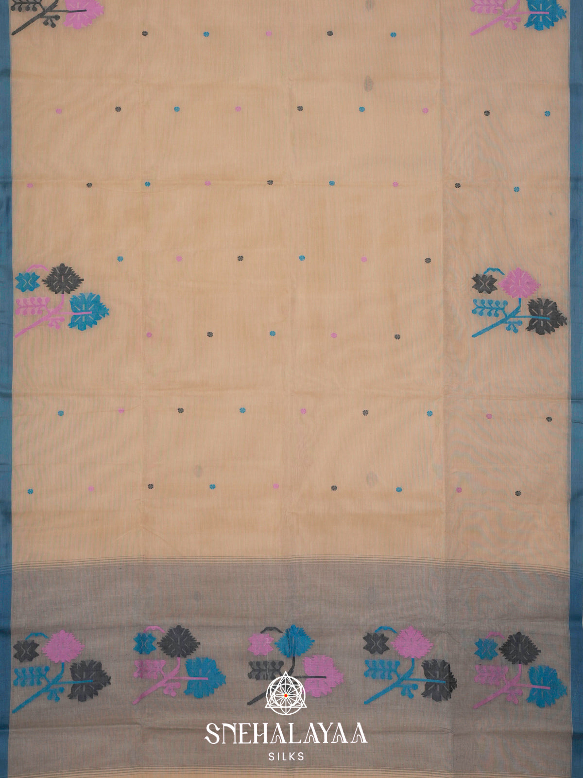 Sand Beige Bengal Cotton Saree