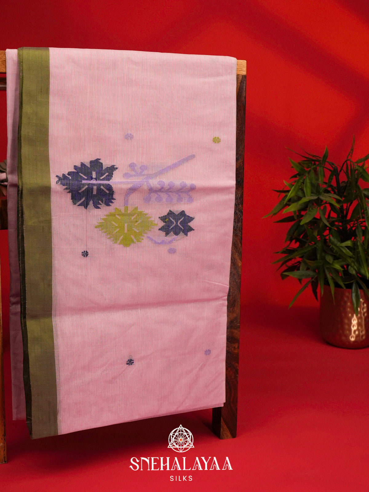 Baby Pink Bengal Cotton Saree