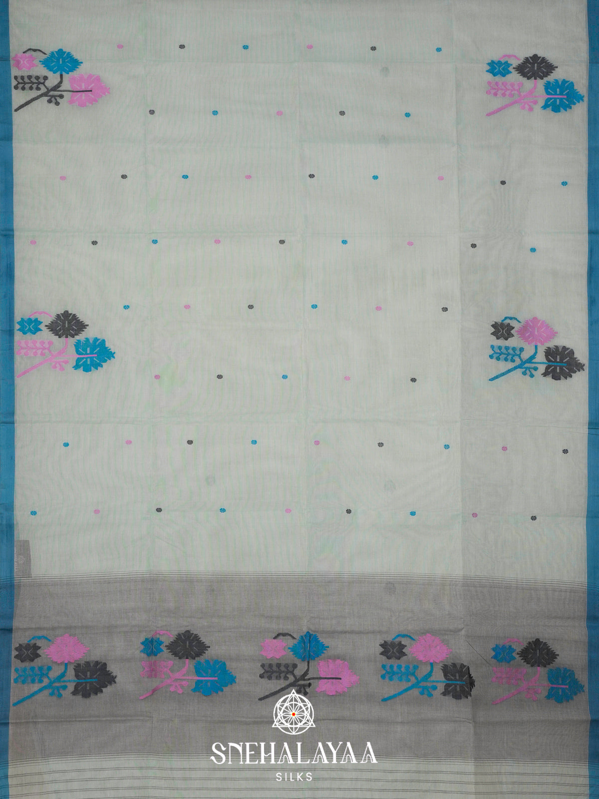 Mint Green Bengal Cotton Saree