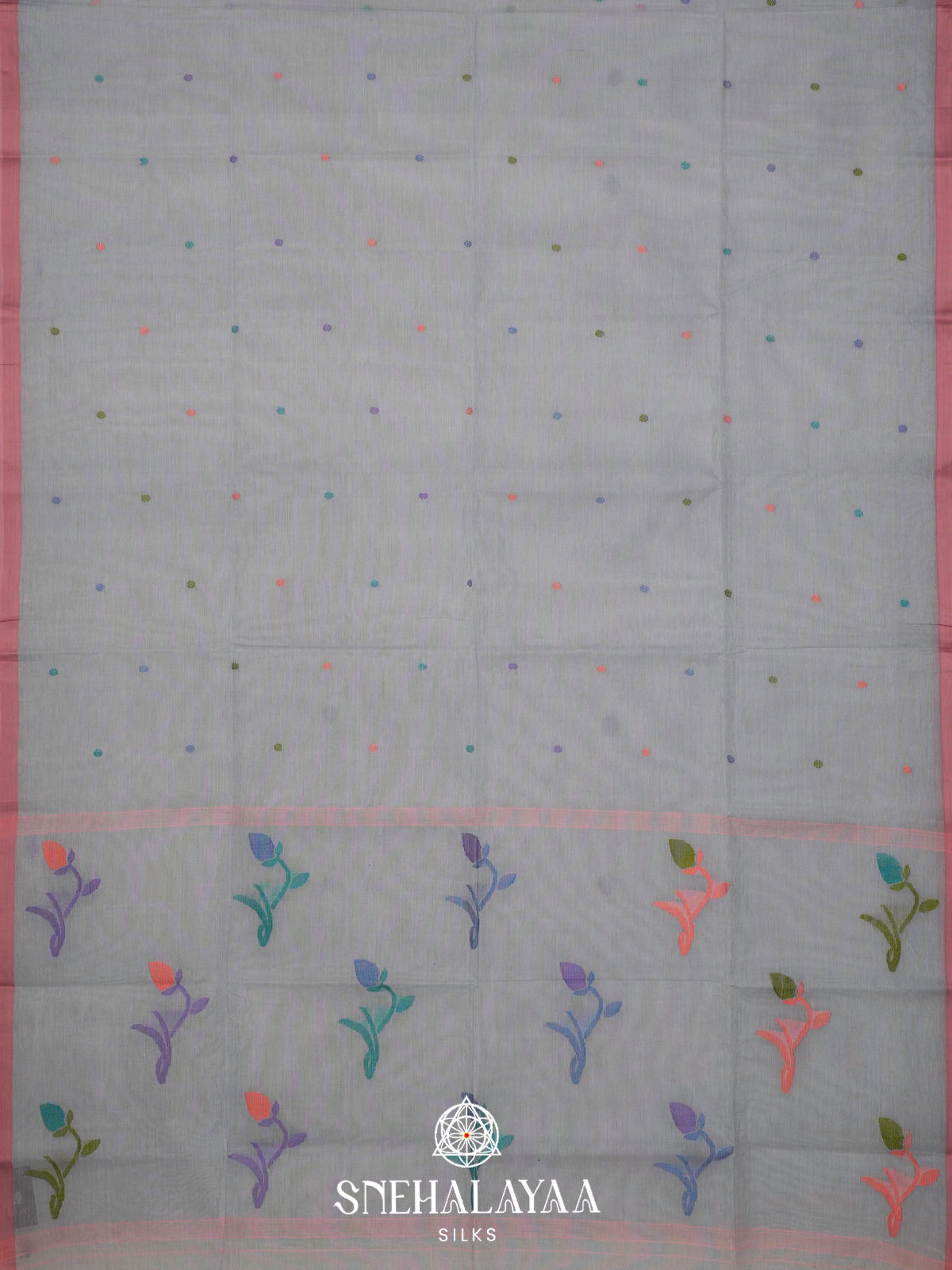 Grey Bengal Cotton Saree
