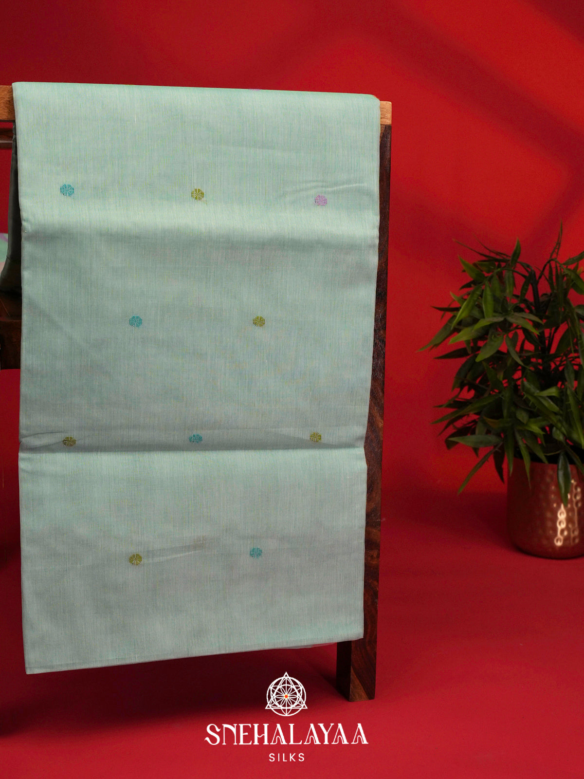 Seafoam Green Bengal Cotton Saree