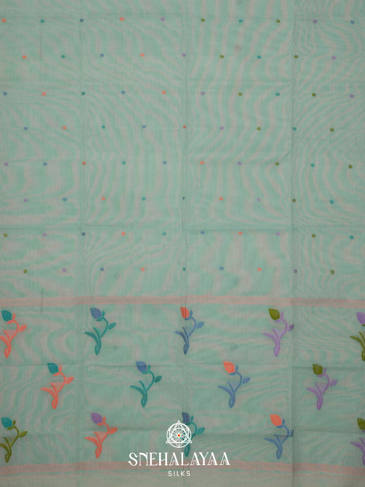 Seafoam Green Bengal Cotton Saree