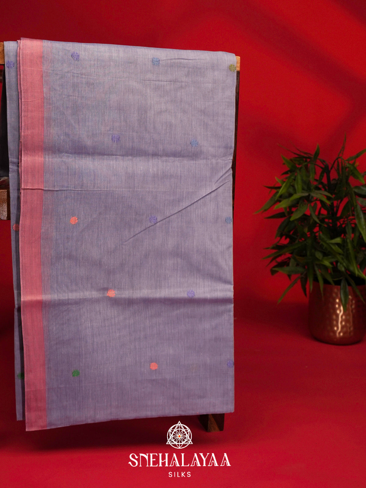 Lavender Bengal Cotton Saree