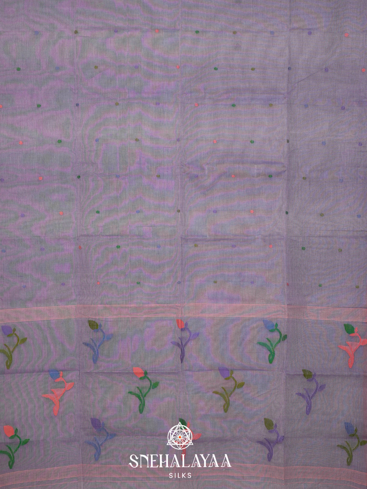 Lavender Bengal Cotton Saree