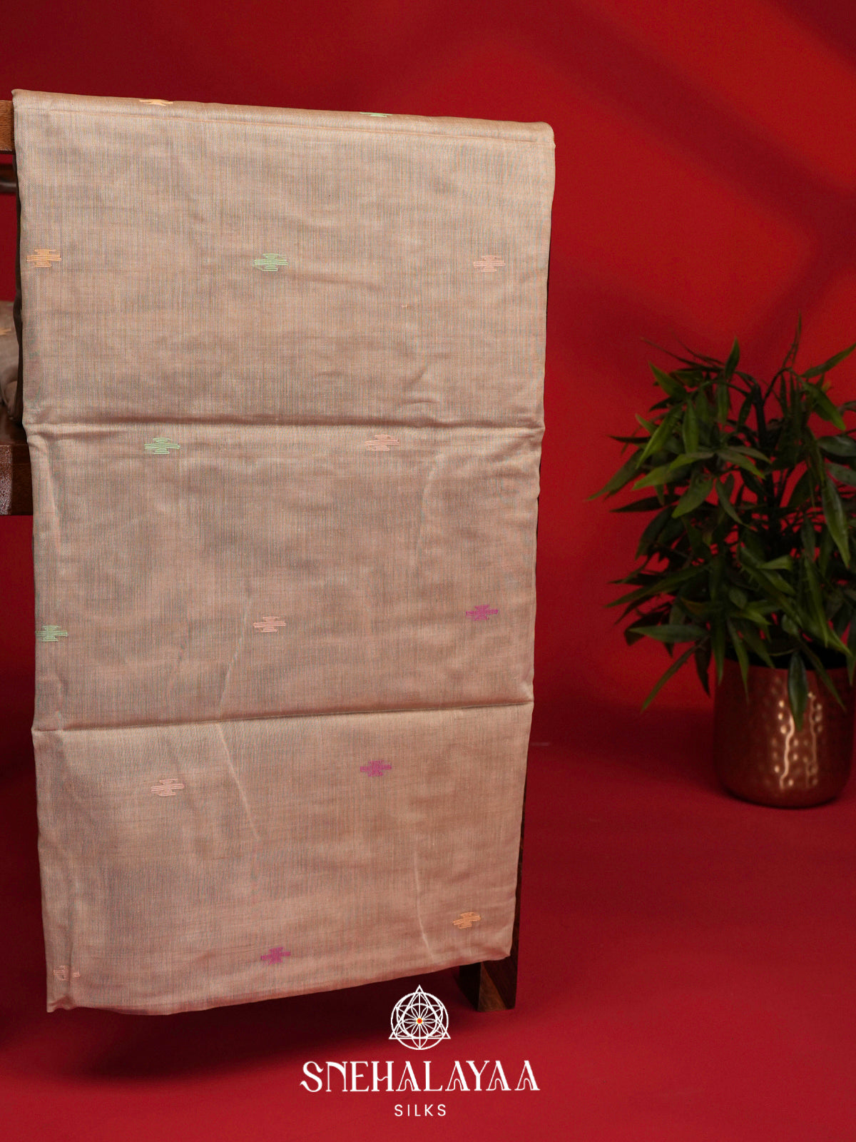 Beige Bengal Cotton Saree