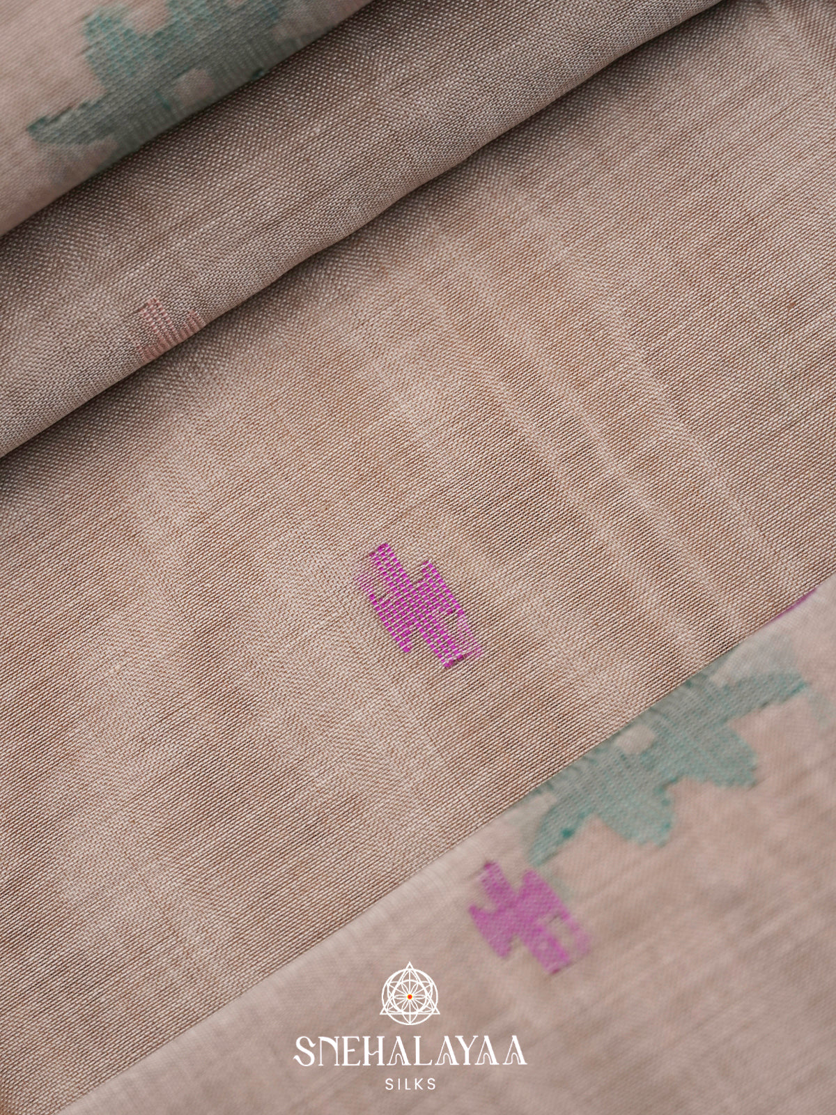 Beige Bengal Cotton Saree