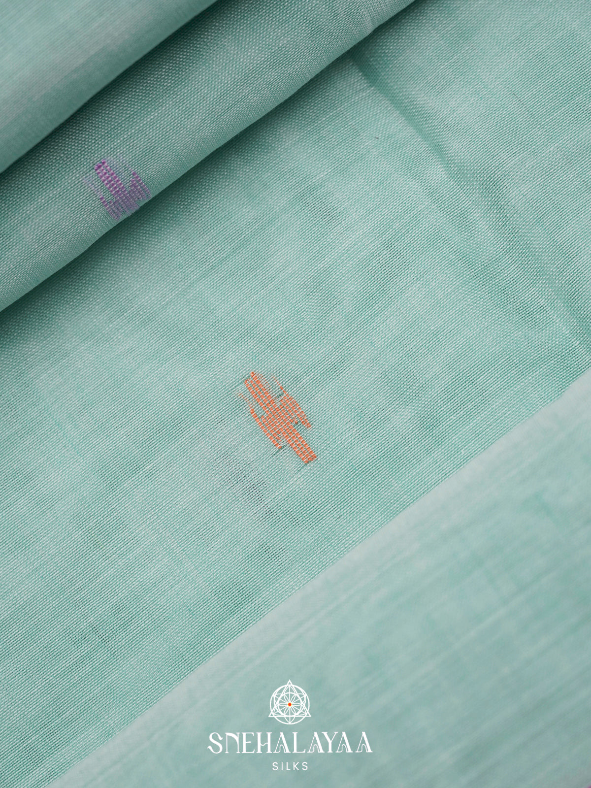 Aqua Blue Bengal Cotton Saree