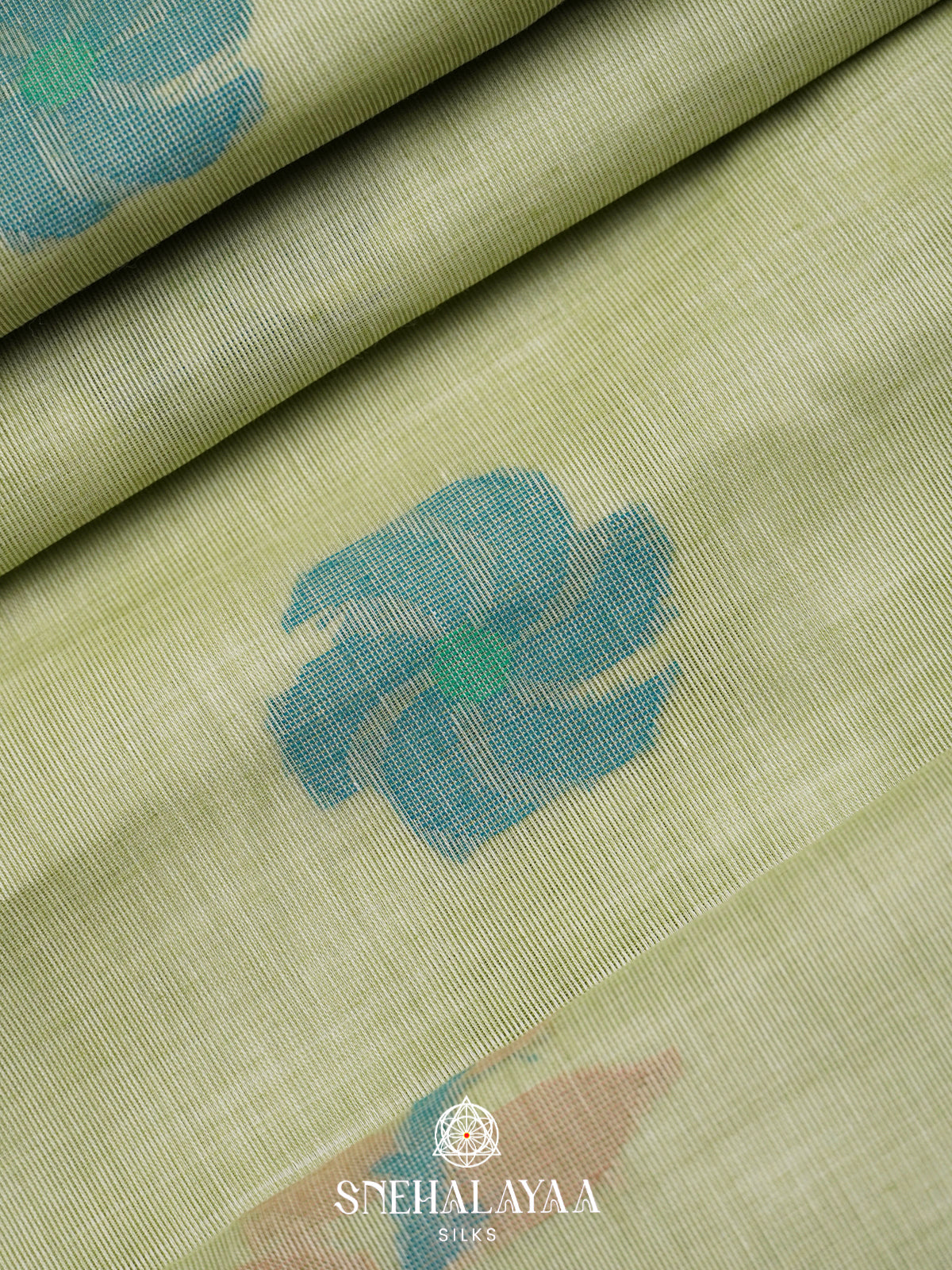 Pale Olive Bengal Cotton Saree