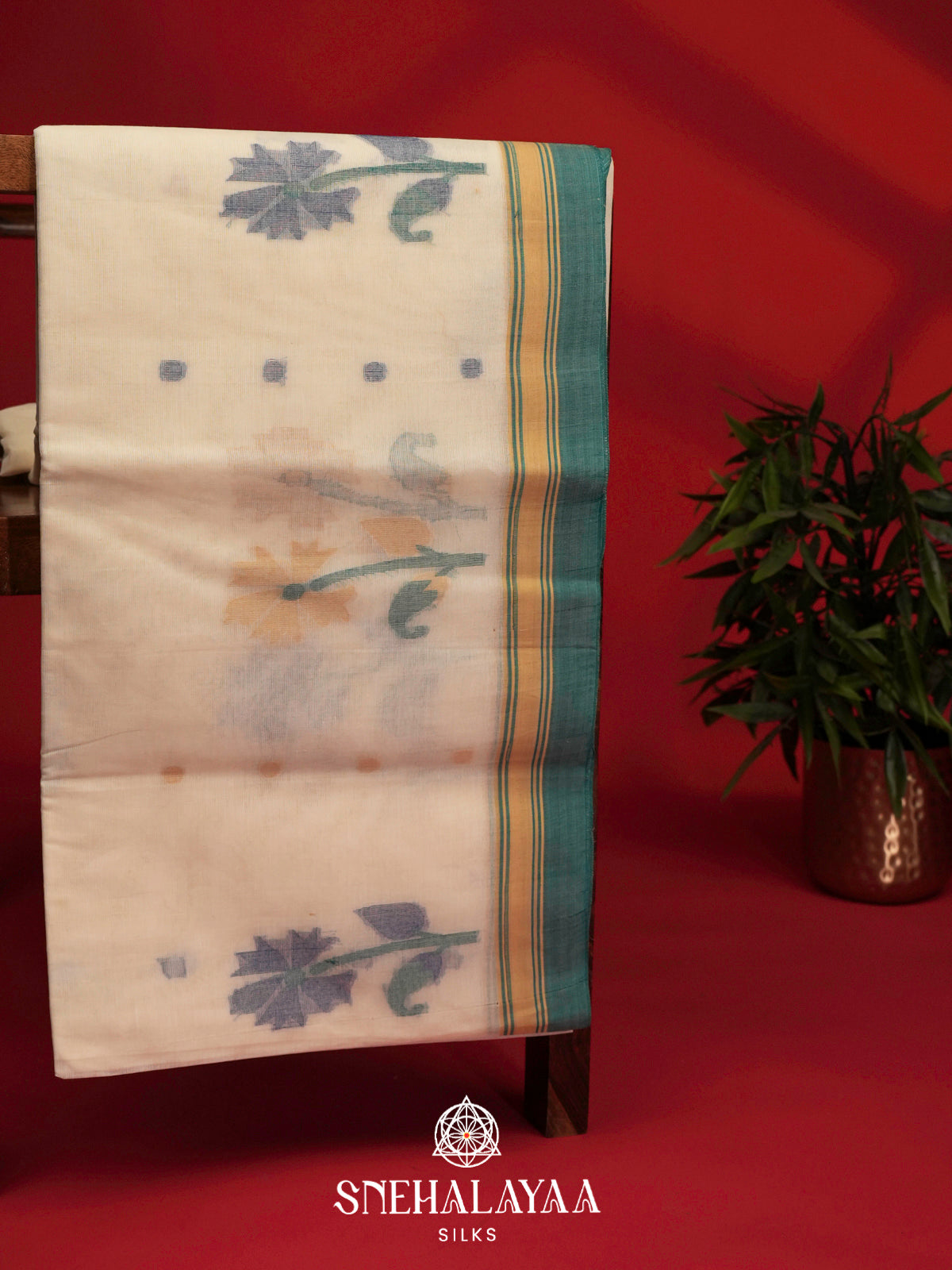 Cream Bengal Cotton Saree