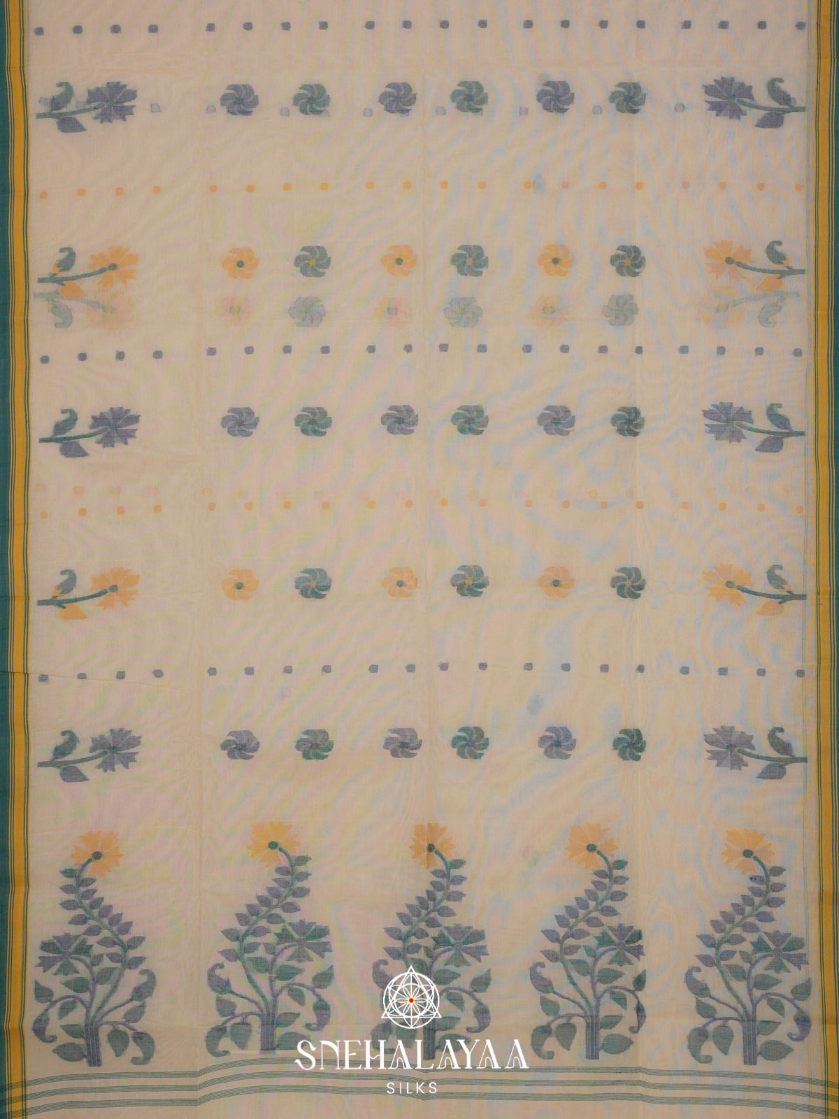 Cream Bengal Cotton Saree