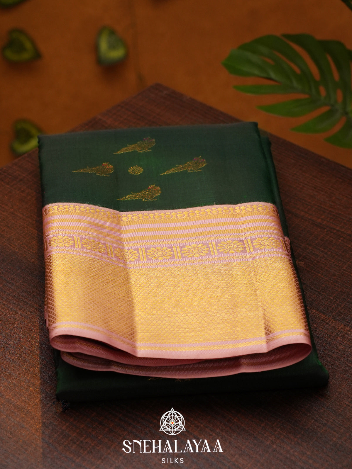 Forest Green Kanjivaram Silk Saree