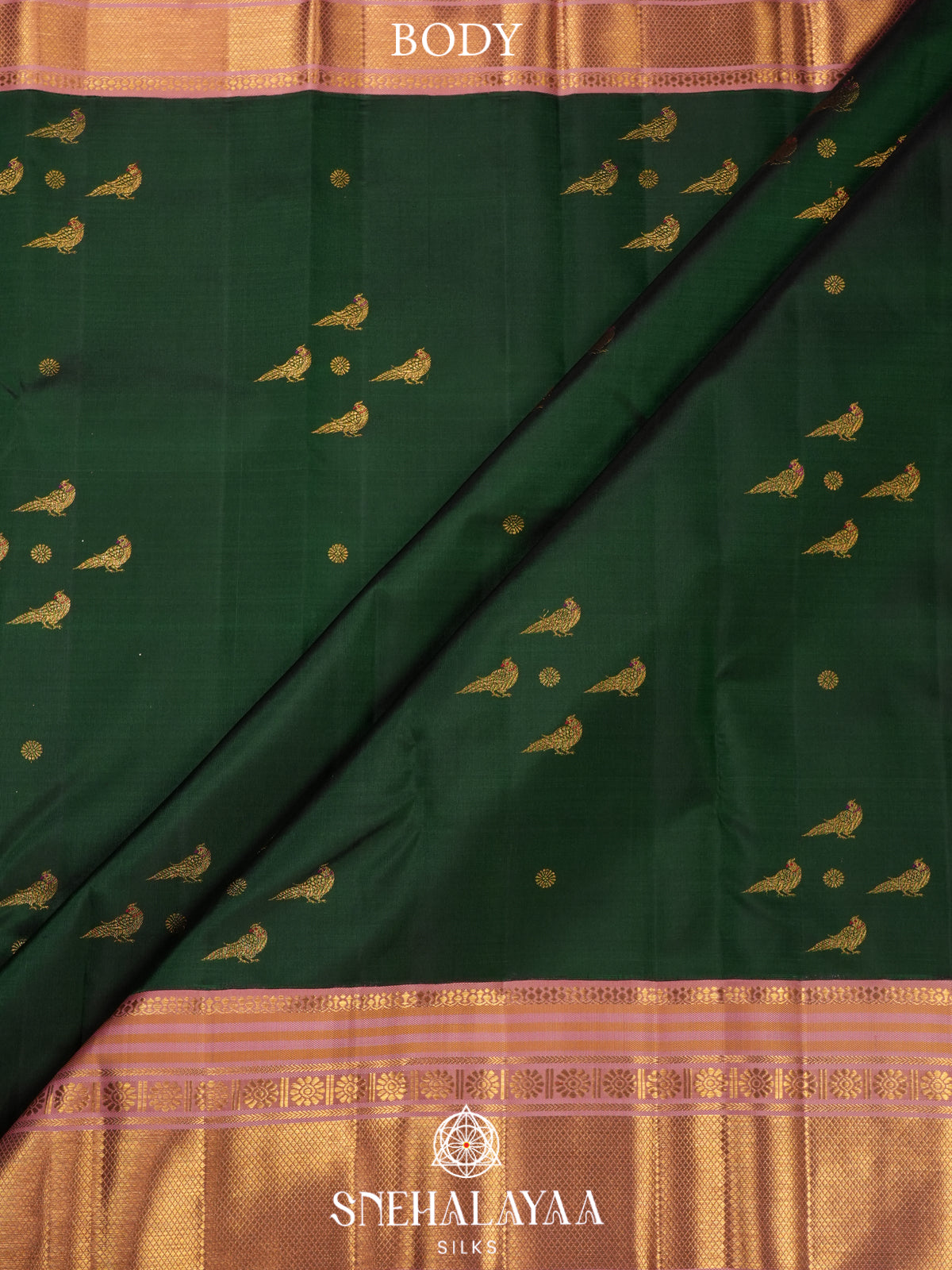Forest Green Kanjivaram Silk Saree