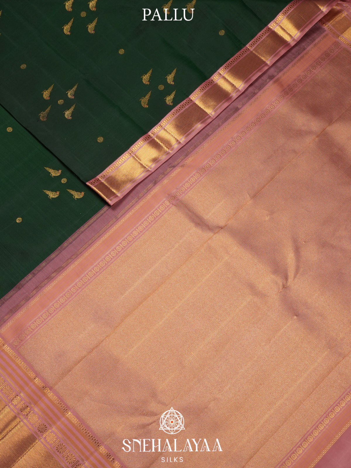 Forest Green Kanjivaram Silk Saree