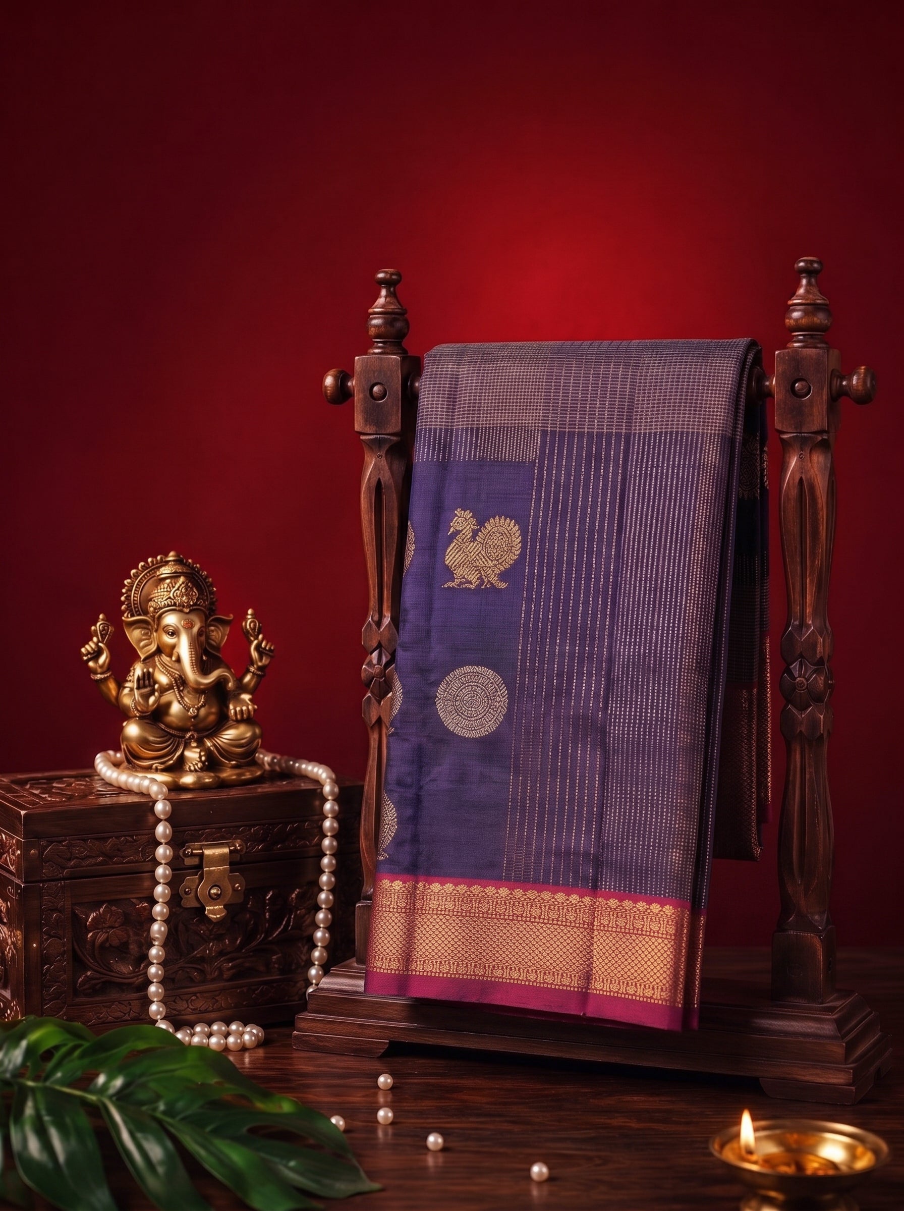 Purple Kanjivaram Silk Saree