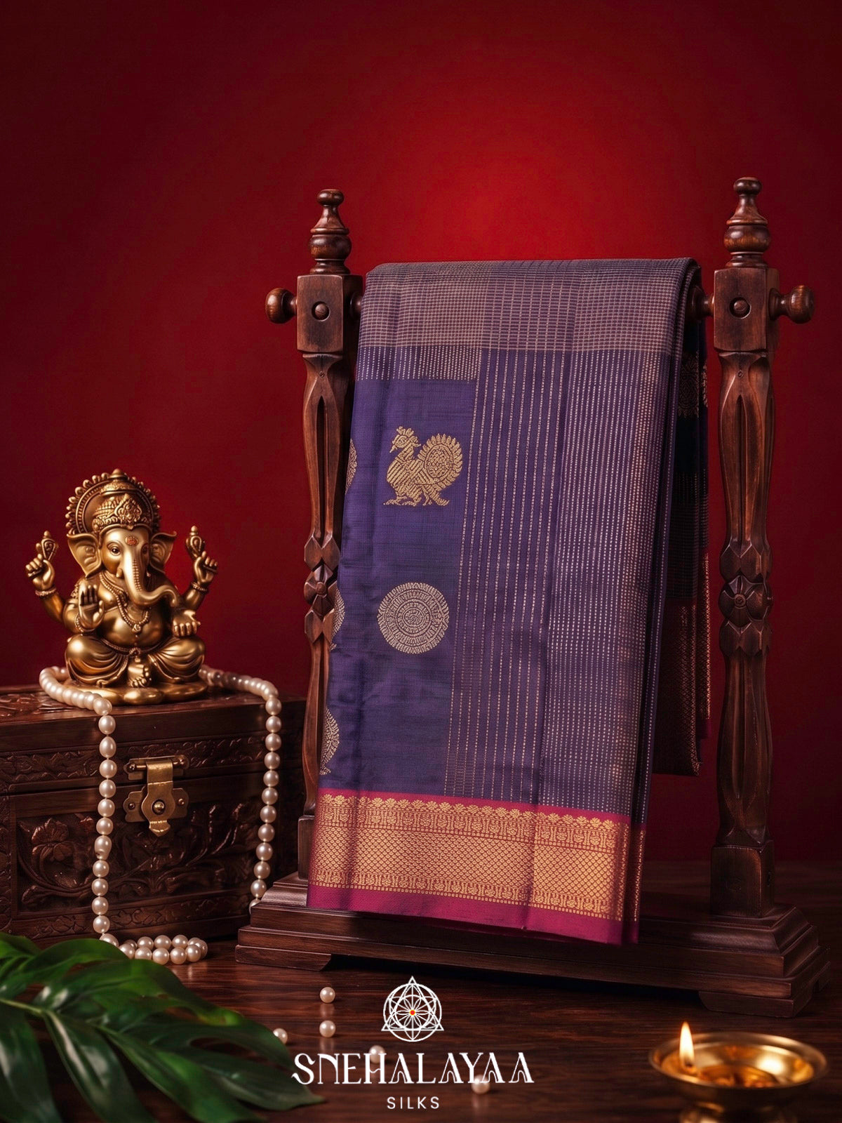 Purple Kanjivaram Silk Saree