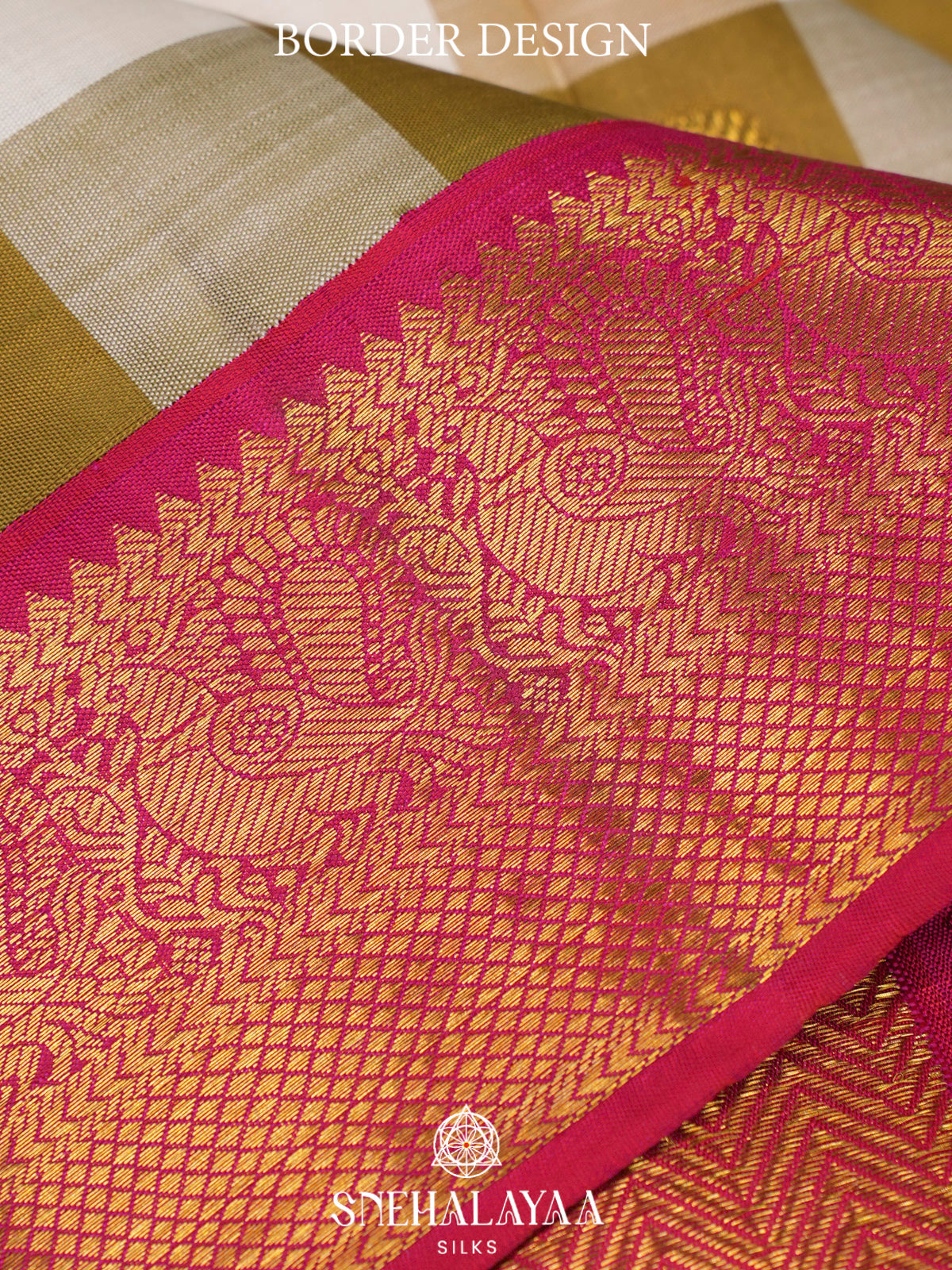Olive Green Kanjivaram Silk Saree