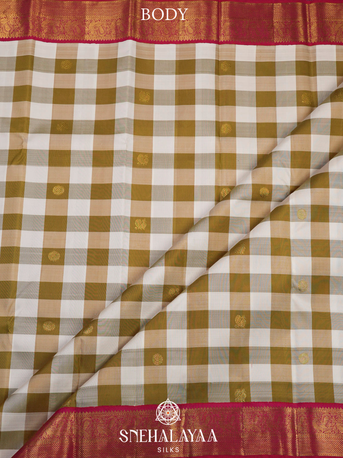Olive Green Kanjivaram Silk Saree