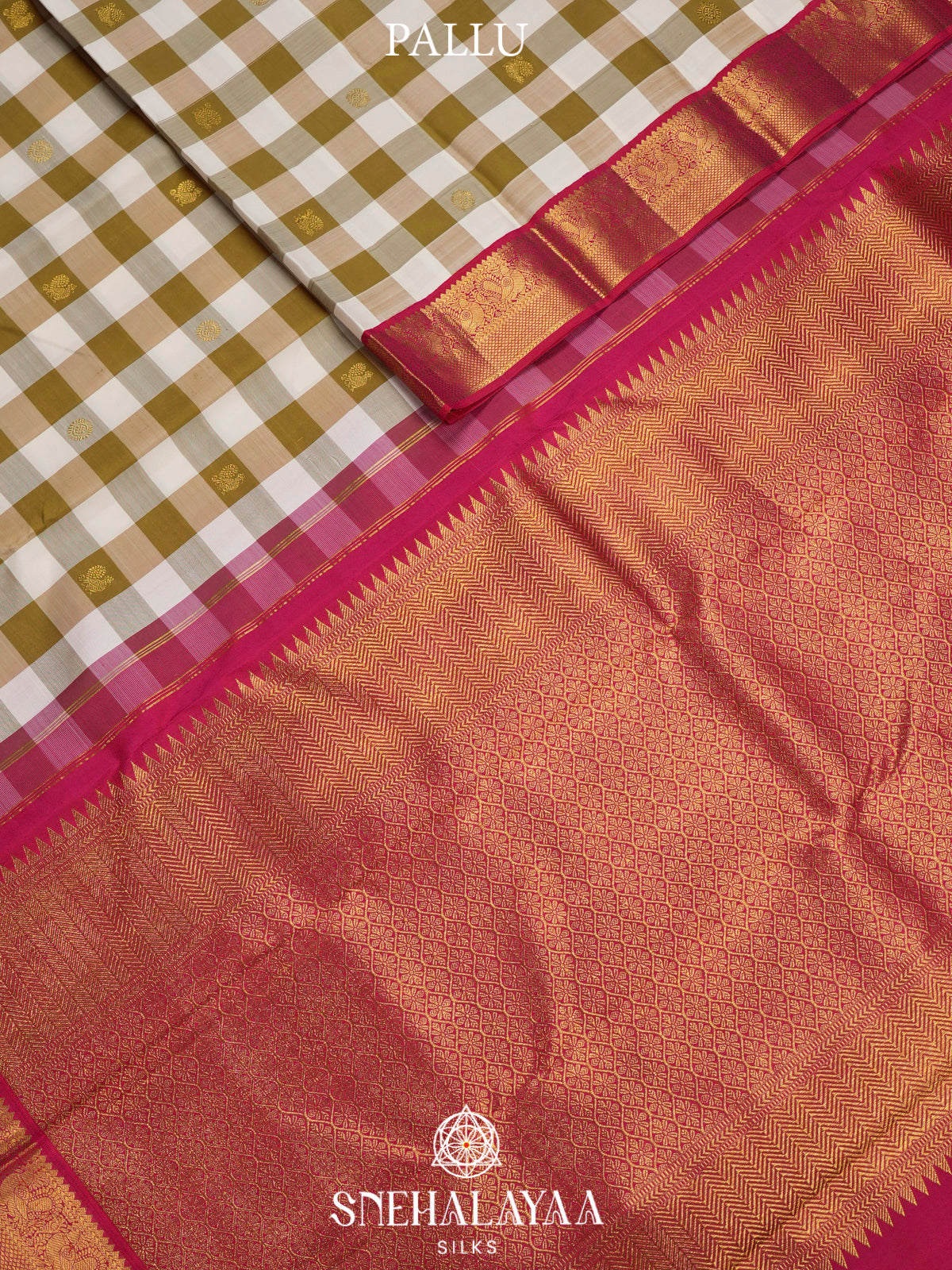 Olive Green Kanjivaram Silk Saree