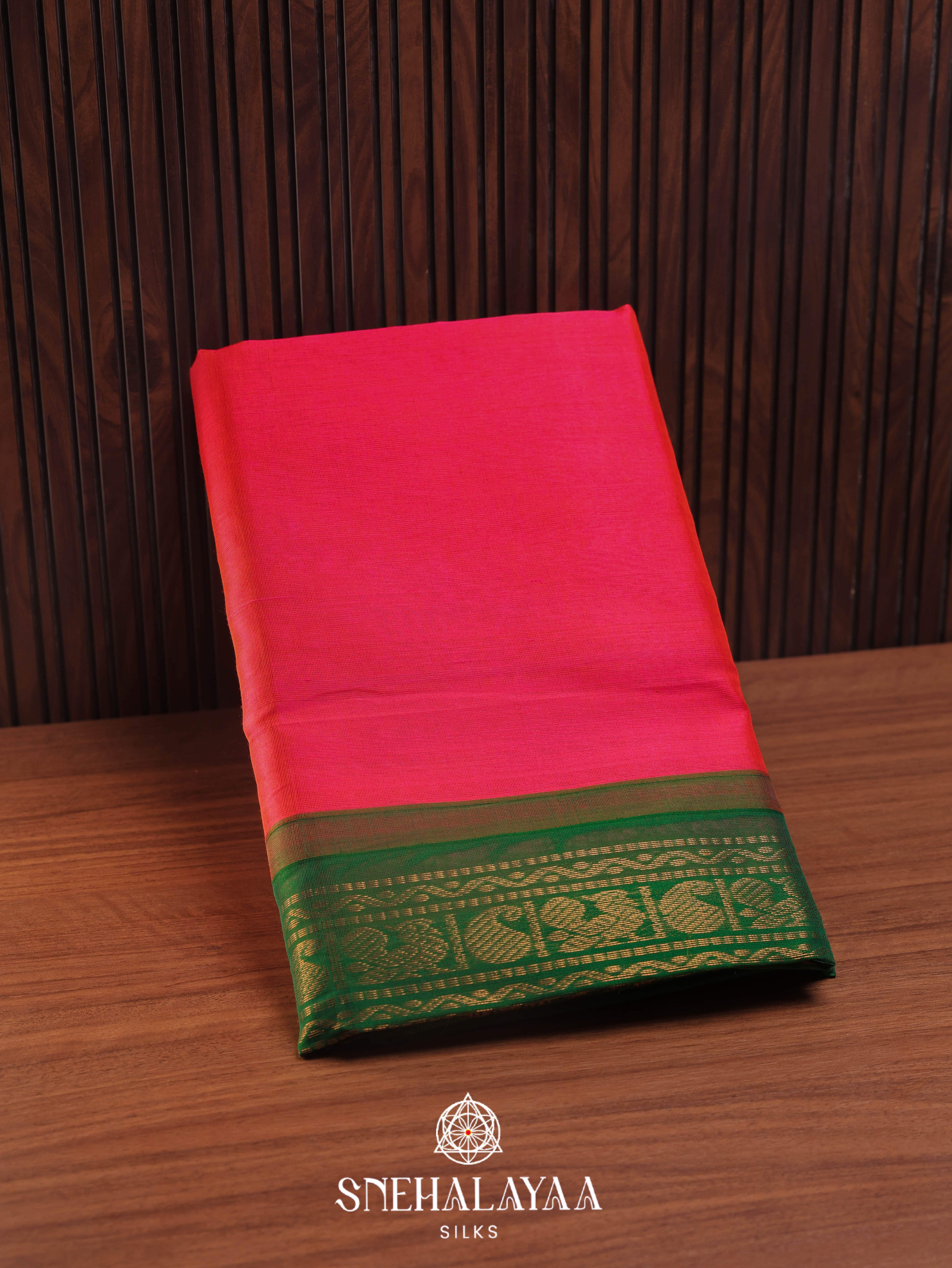 Olive Green Silk Cotton Saree