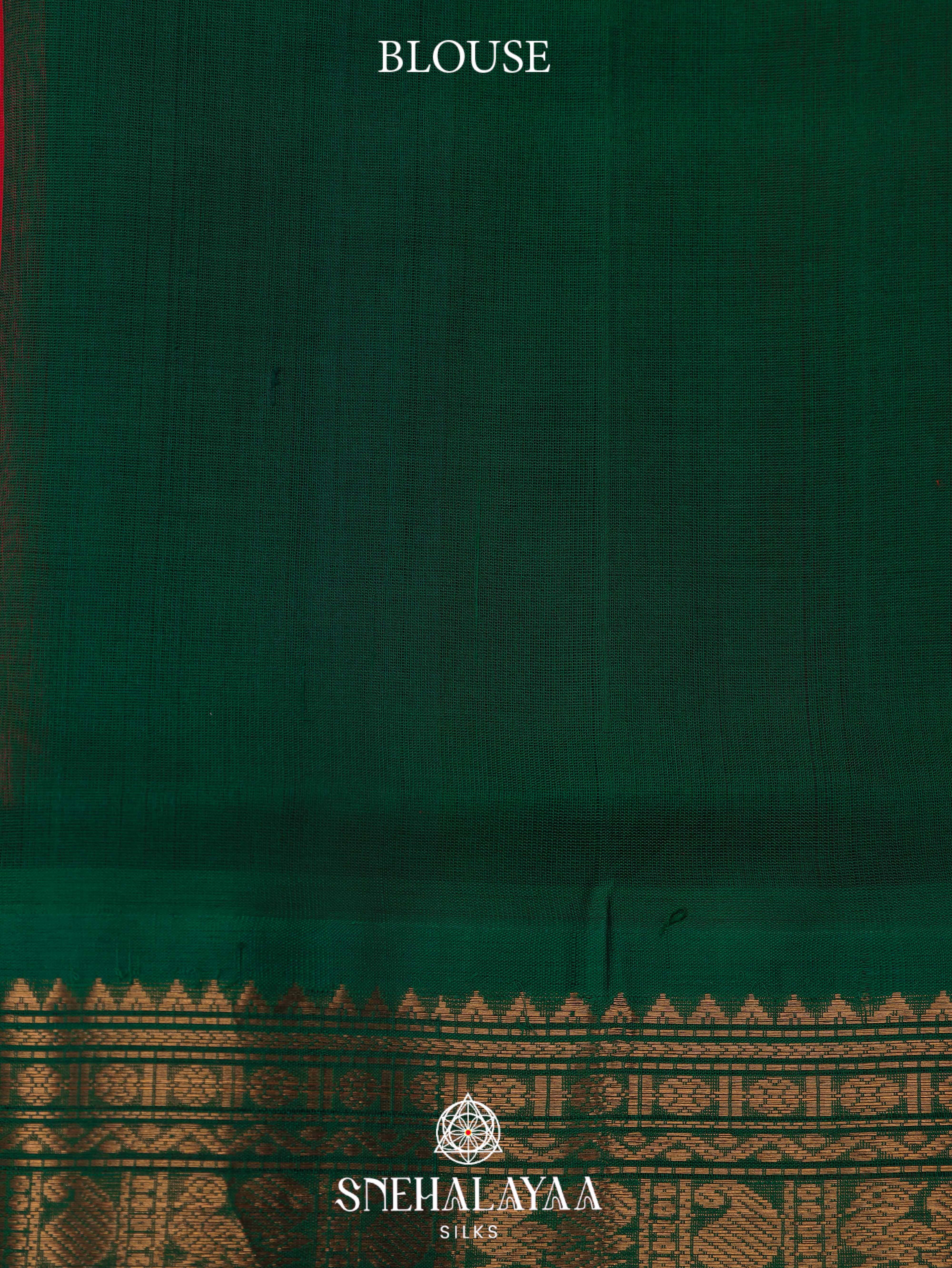 Olive Green Silk Cotton Saree