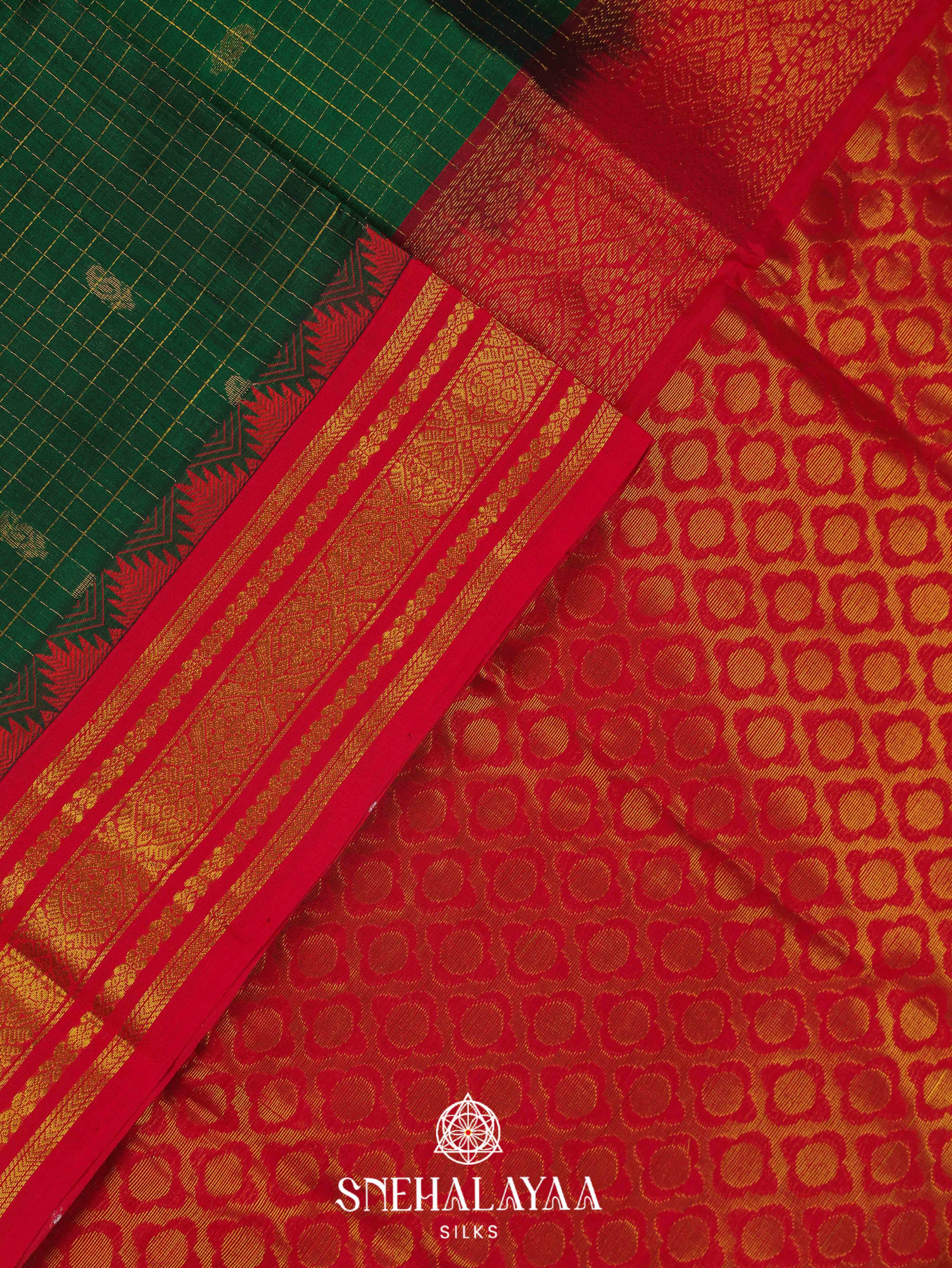 Emerald Green Silk Cotton Saree